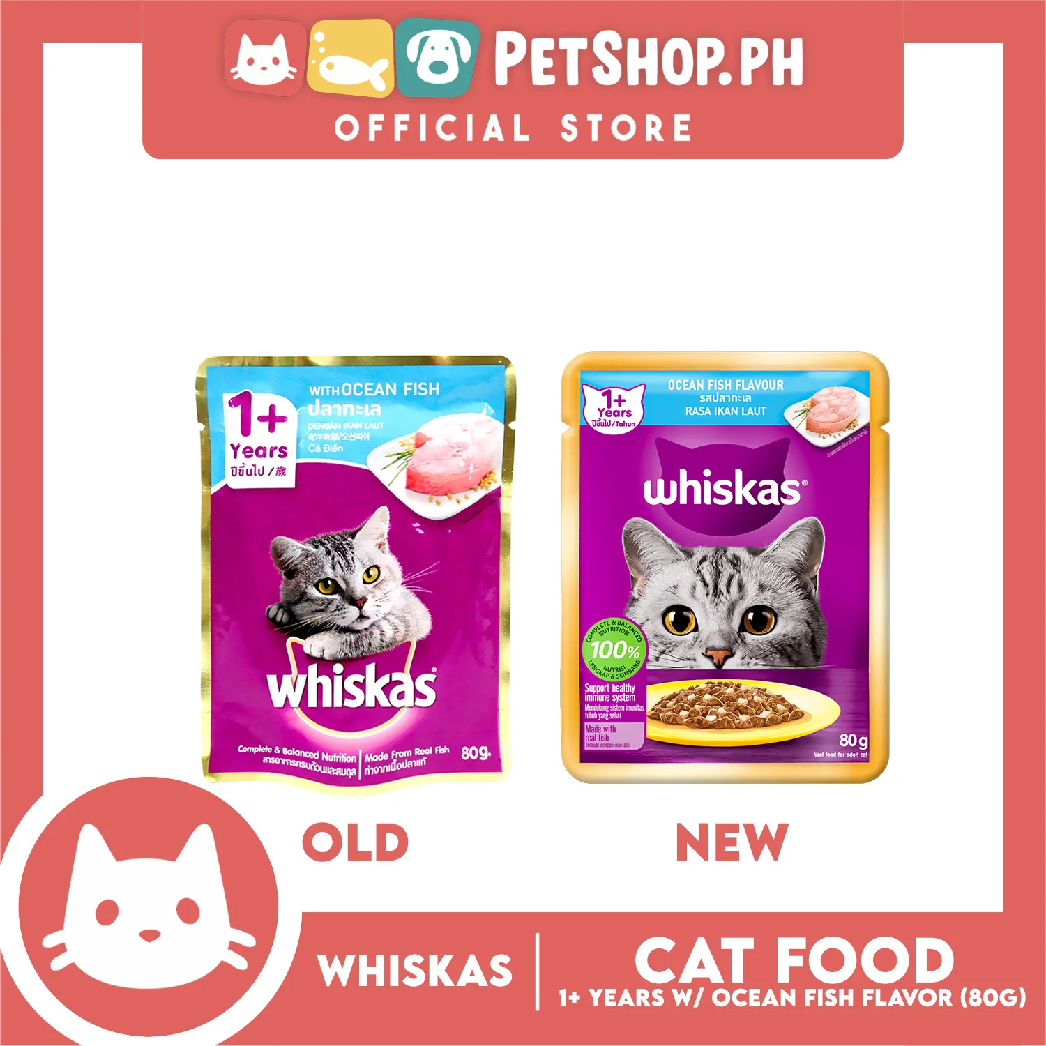 12pcs Whiskas Ocean Fish Pouch Wet Cat Food 80g - Image 5