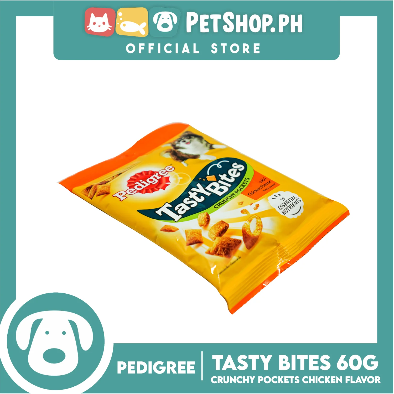 24pcs Pedigree Tasty Bites Crunchy Pockets Chicken Flavor 60g - Image 4