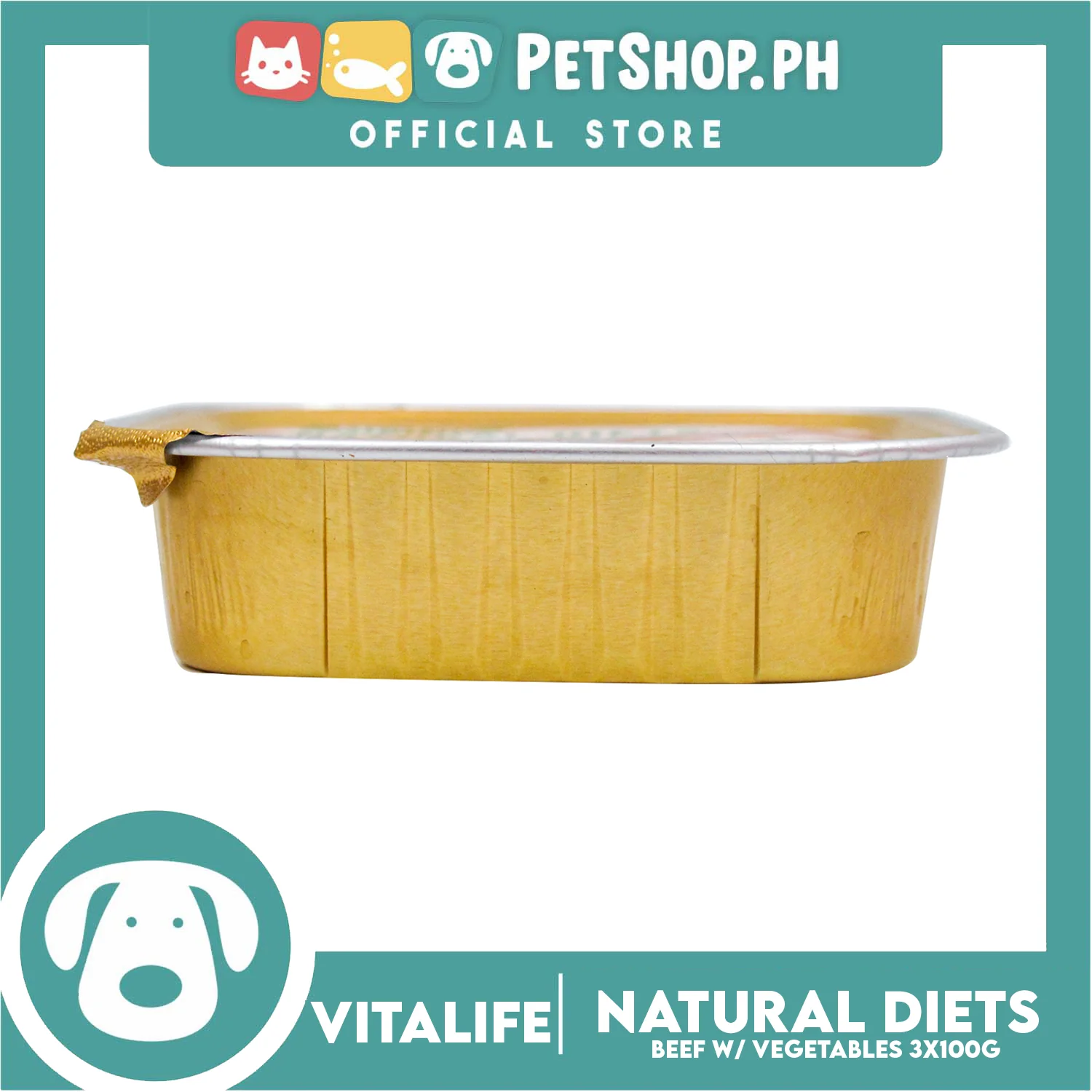 3pcs VitaLife Natural Diets, Grain Free 100g (Beef With Vegetables) Dog Food for Small Dogs, Dog Wet Food - Image 3