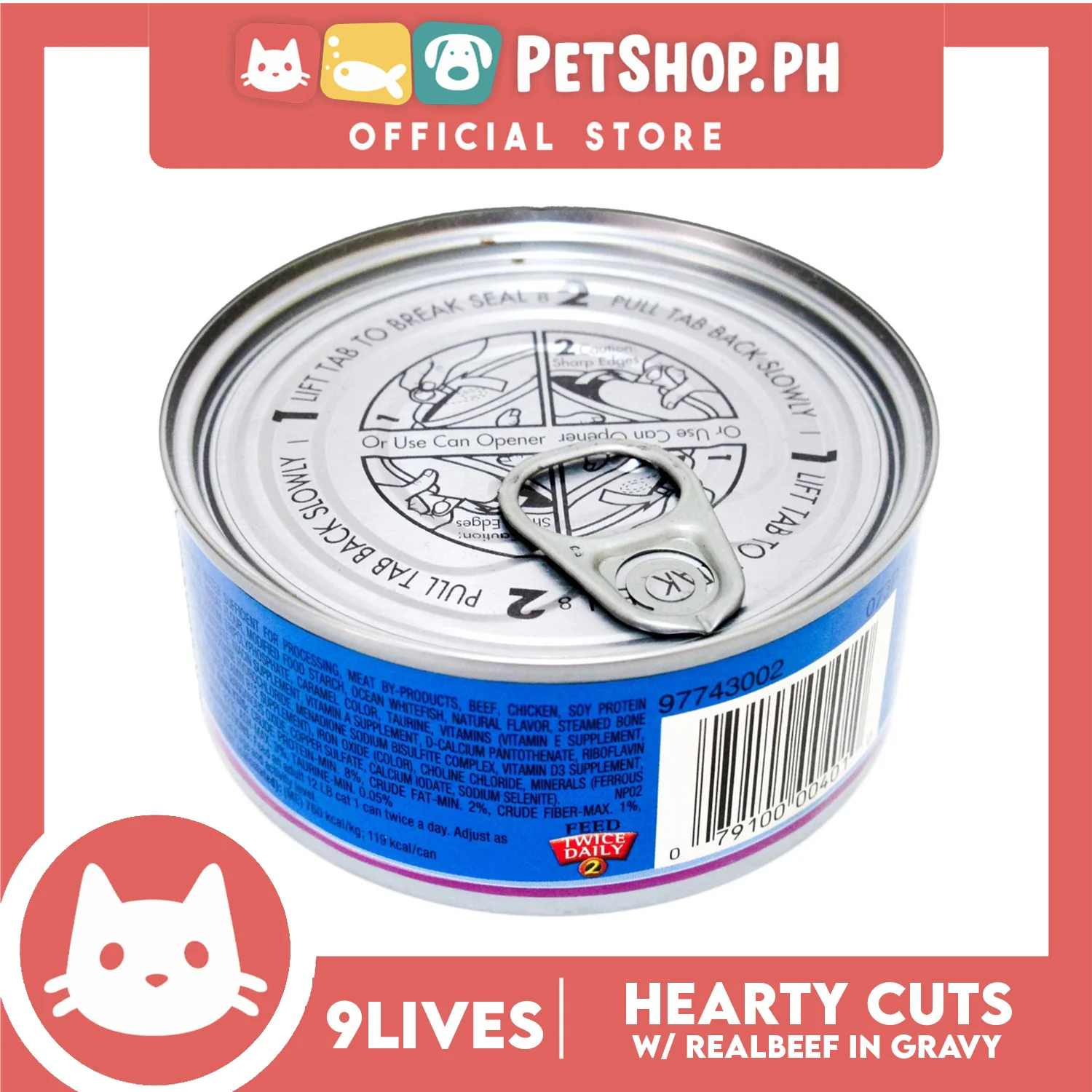 9Lives Hearty Cuts with Real Beef in Gravy 156g Cat Wet Food - Image 2