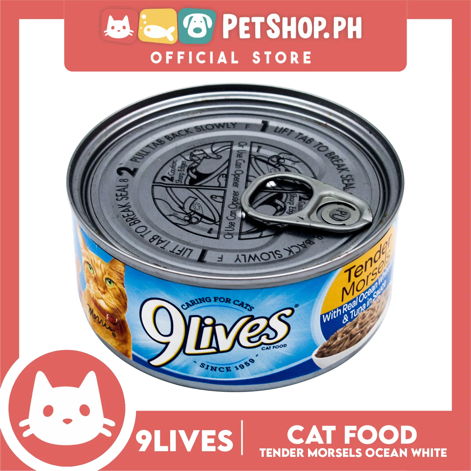 9Lives Tender Morsels with Real Ocean Whitefish and Tuna in Sauce 156g Cat Wet Food - Image 2