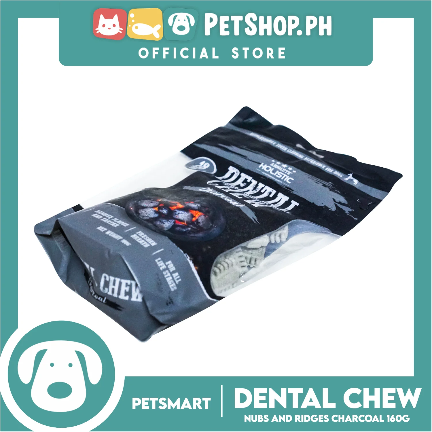 Absolute Holistic Dental Chew Charcoal 160g Dog Treats - Image 3