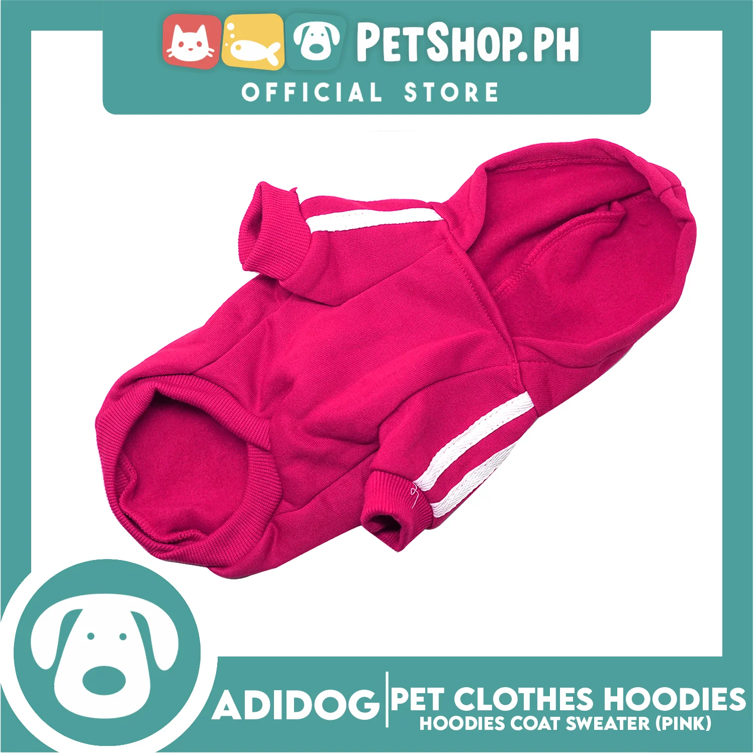Adidog Pet Clothes Hoodies, Cute Warm Winter Hoodies Coat Sweater (Pink) Extra Large - Image 5