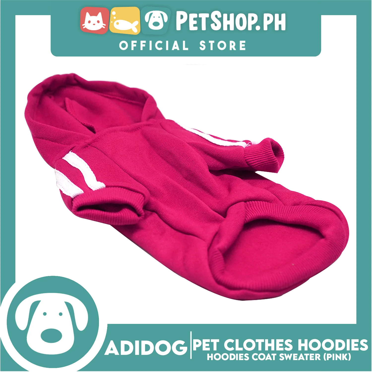 Adidog Pet Clothes Hoodies, Cute Warm Winter Hoodies Coat Sweater (Pink) Extra Small - Image 5