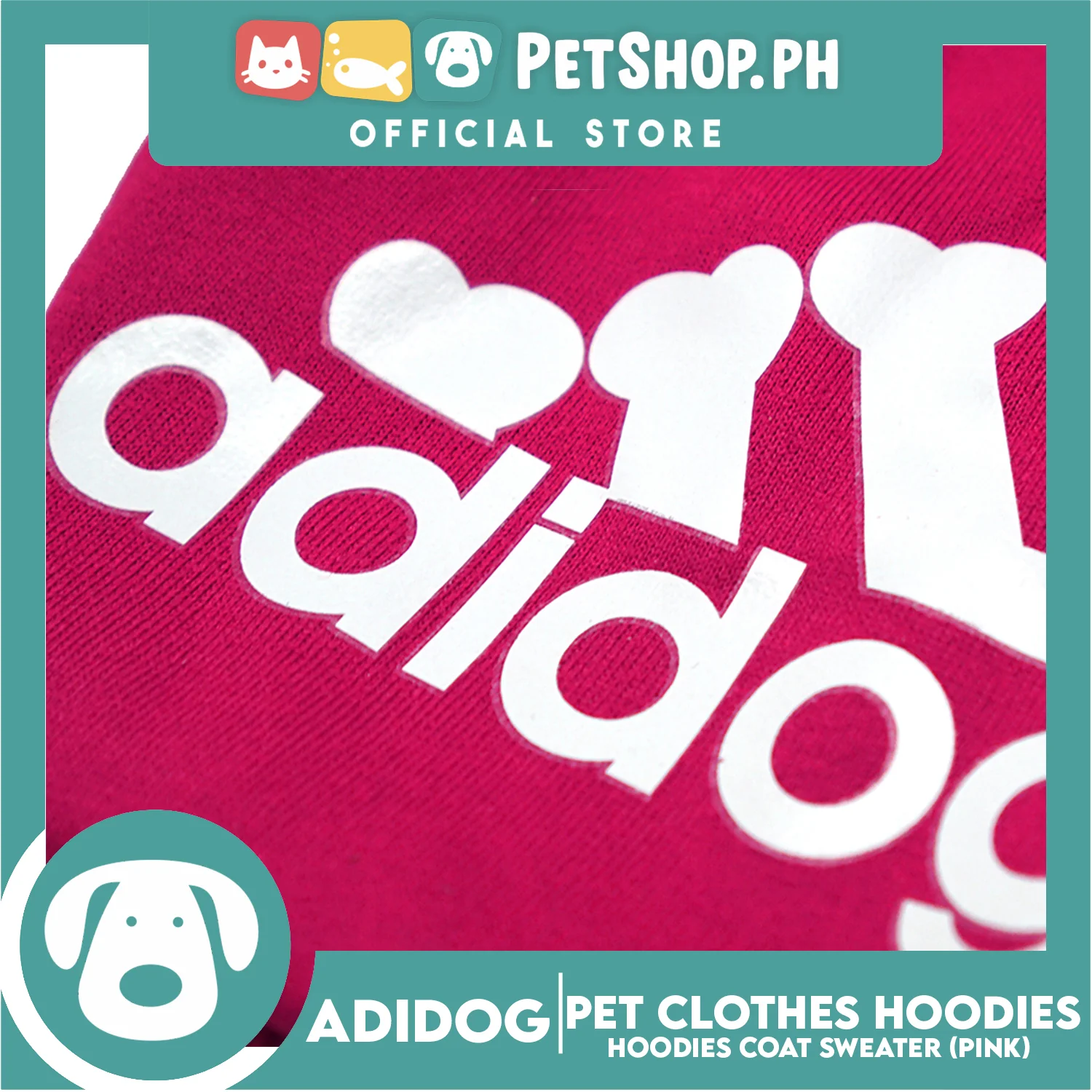 Adidog Pet Clothes Hoodies, Cute Warm Winter Hoodies Coat Sweater (Pink) Large - Image 9