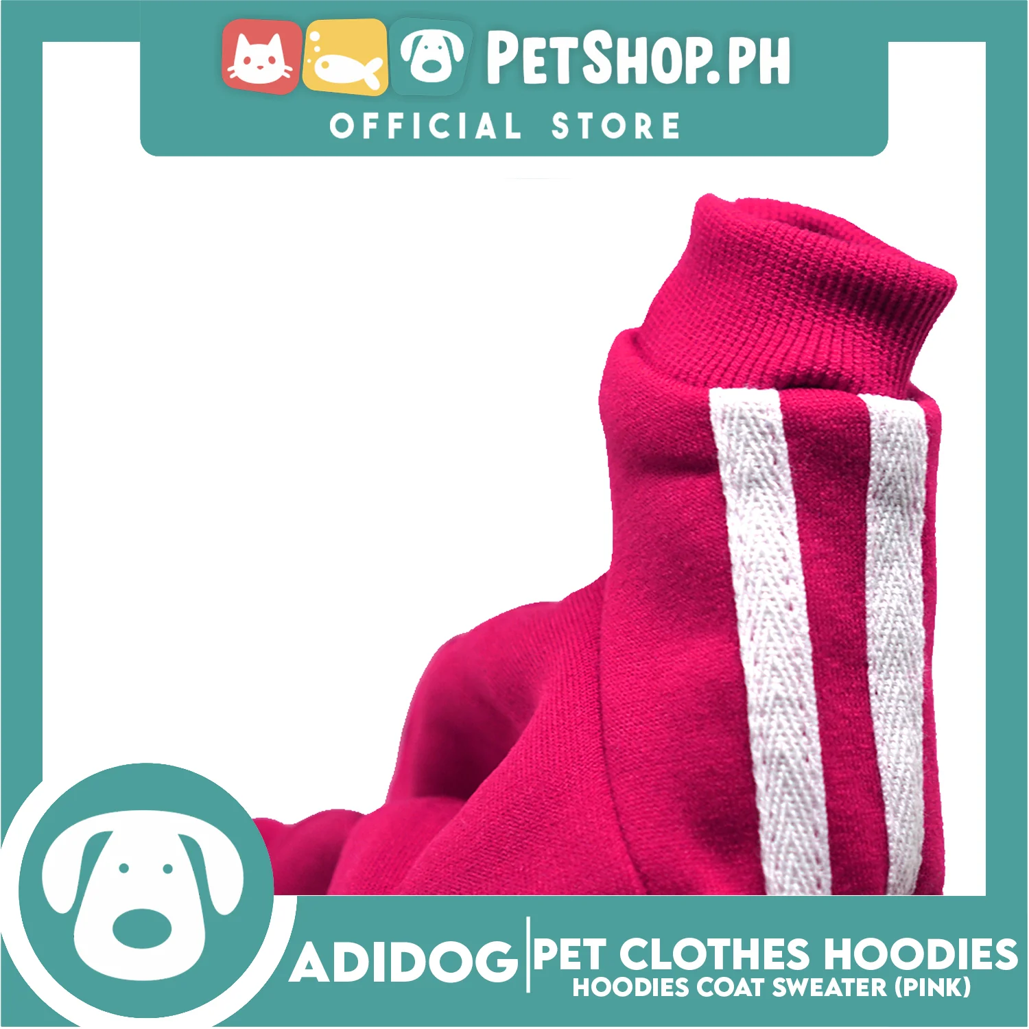 Adidog Pet Clothes Hoodies, Cute Warm Winter Hoodies Coat Sweater (Pink) Medium - Image 6