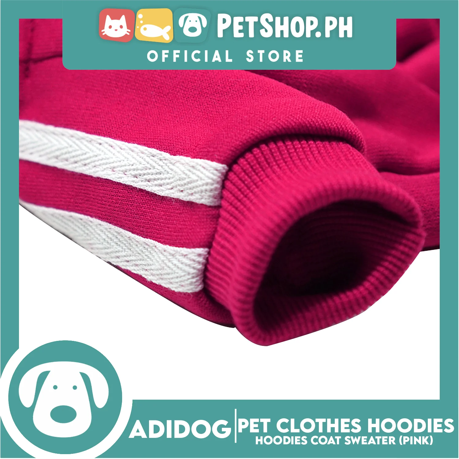Adidog Pet Clothes Hoodies, Cute Warm Winter Hoodies Coat Sweater (Pink) Medium - Image 8