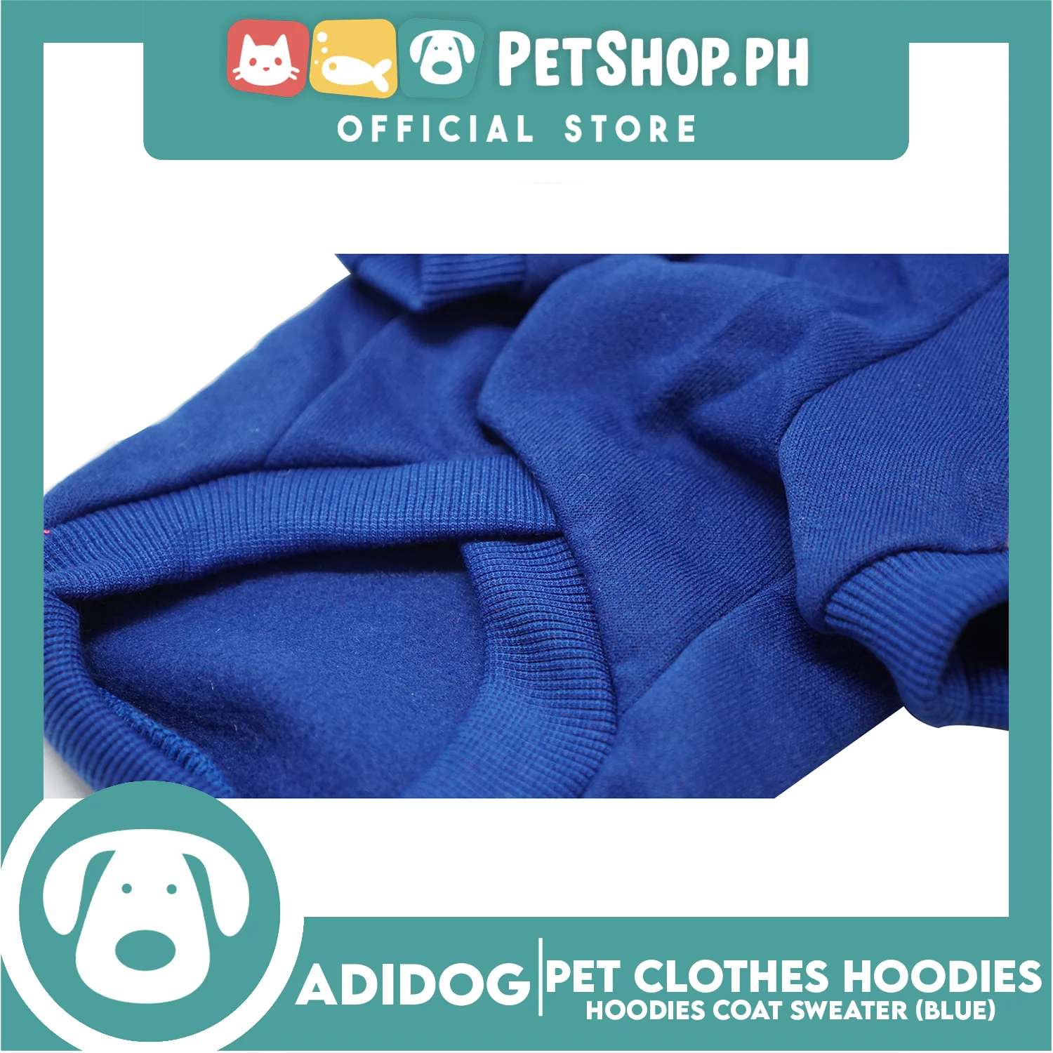 Adidog Pet Clothes Hoodies, Dog Winter Hoodies Apparel Puppy Cute Warm Hoodies Coat Sweater (Blue) (Medium) - Image 3