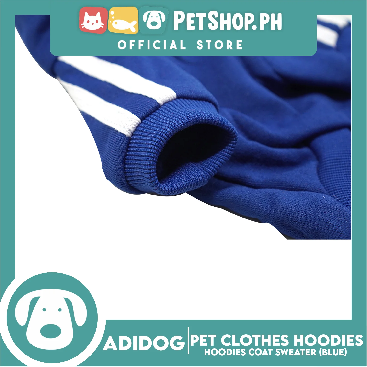 Adidog Pet Clothes Hoodies, Dog Winter Hoodies Apparel Puppy Cute Warm Hoodies Coat Sweater (Blue) (Medium) - Image 8