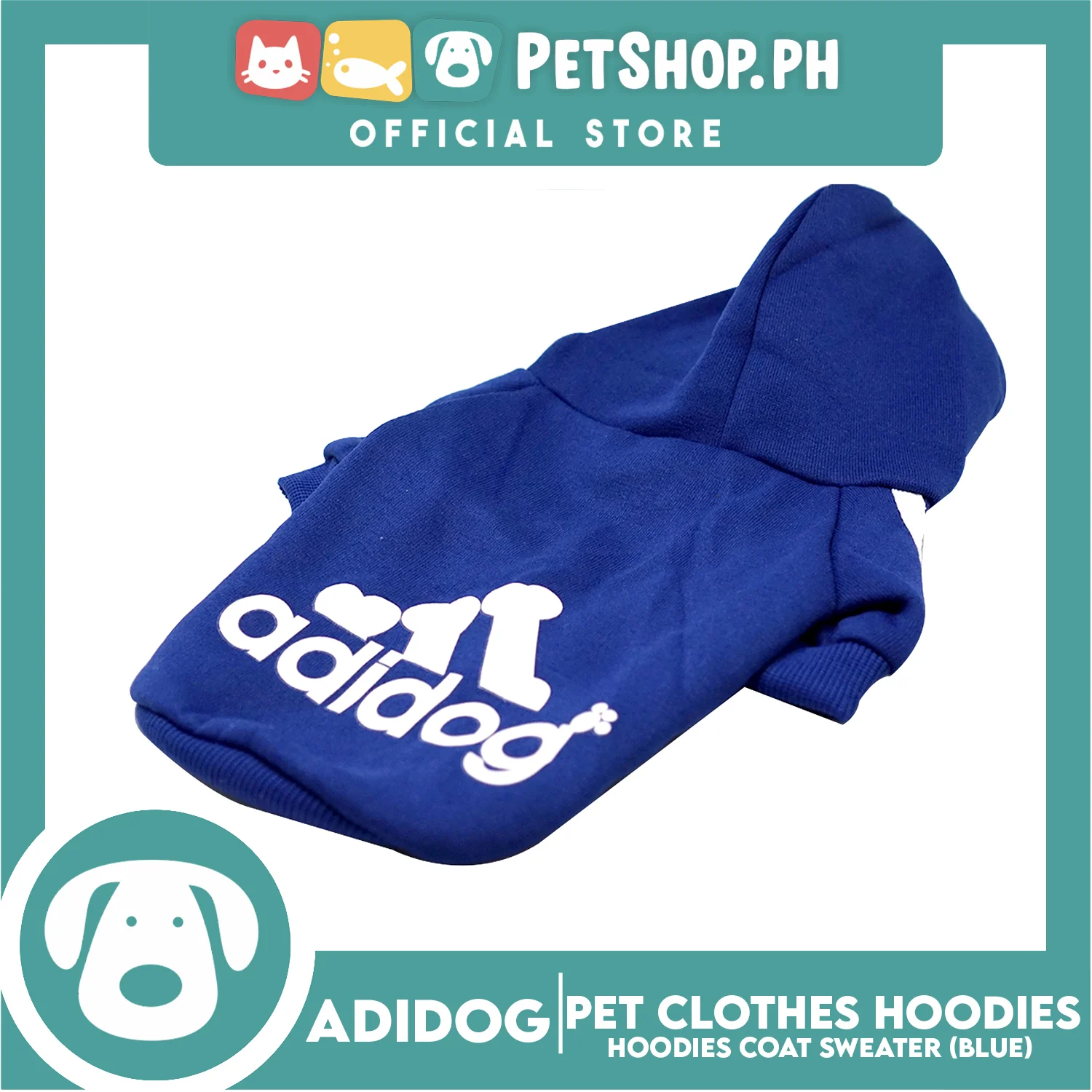 Adidog Pet Clothes Hoodies, Dog Winter Hoodies Apparel Puppy Cute Warm Hoodies Coat Sweater (Blue) (Small) - Image 7
