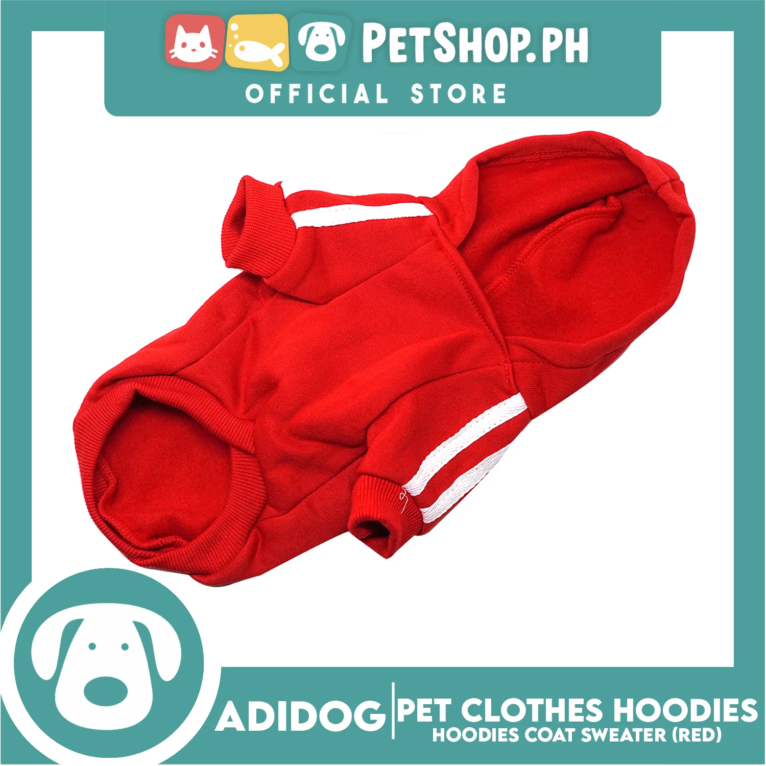 Adidog Pet Clothes Hoodies, Dog Winter Hoodies Apparel Puppy Cute Warm Hoodies Coat Sweater (Red) (XL) - Image 5