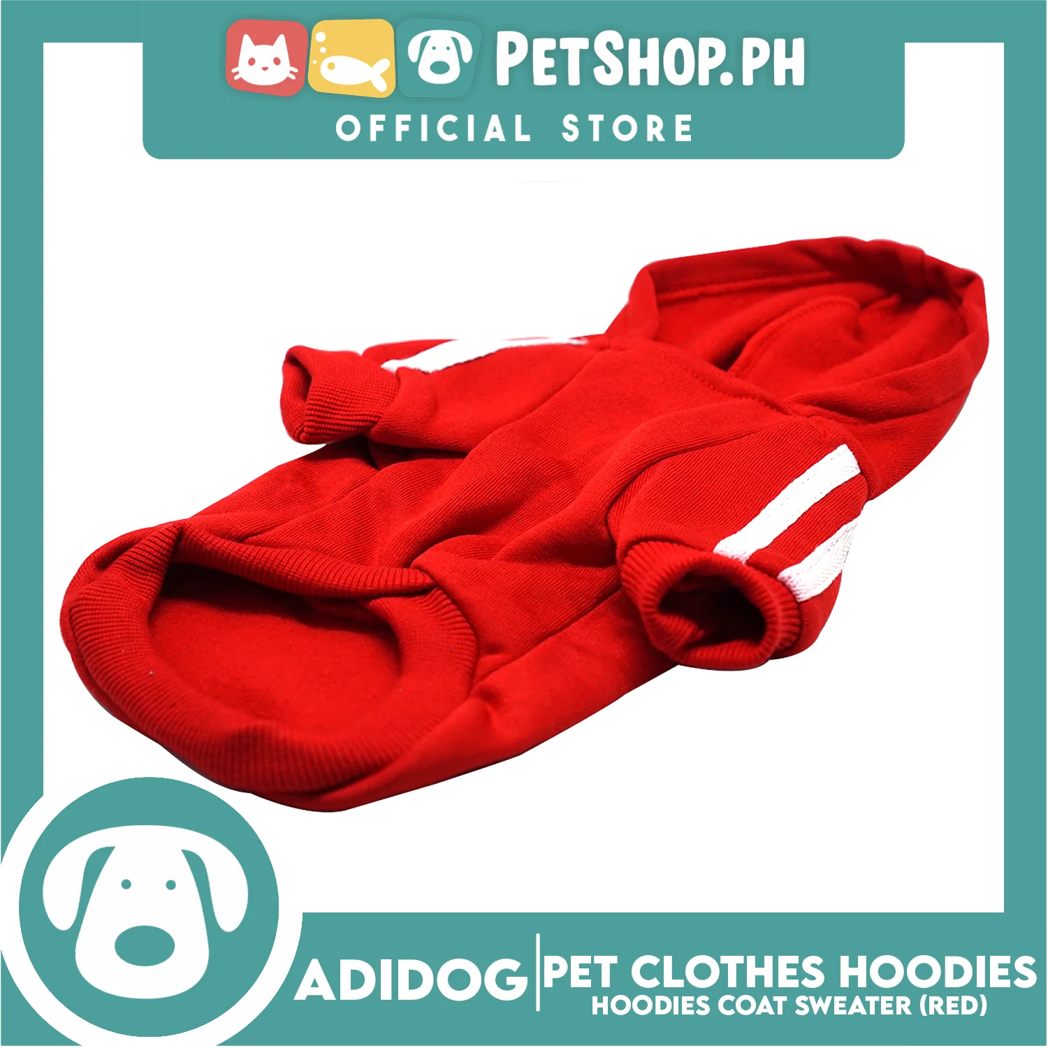 Adidog Pet Clothes Hoodies, Dog Winter Hoodies Apparel Puppy Warm Hoodies Coat Sweater (Red) Small - Image 4