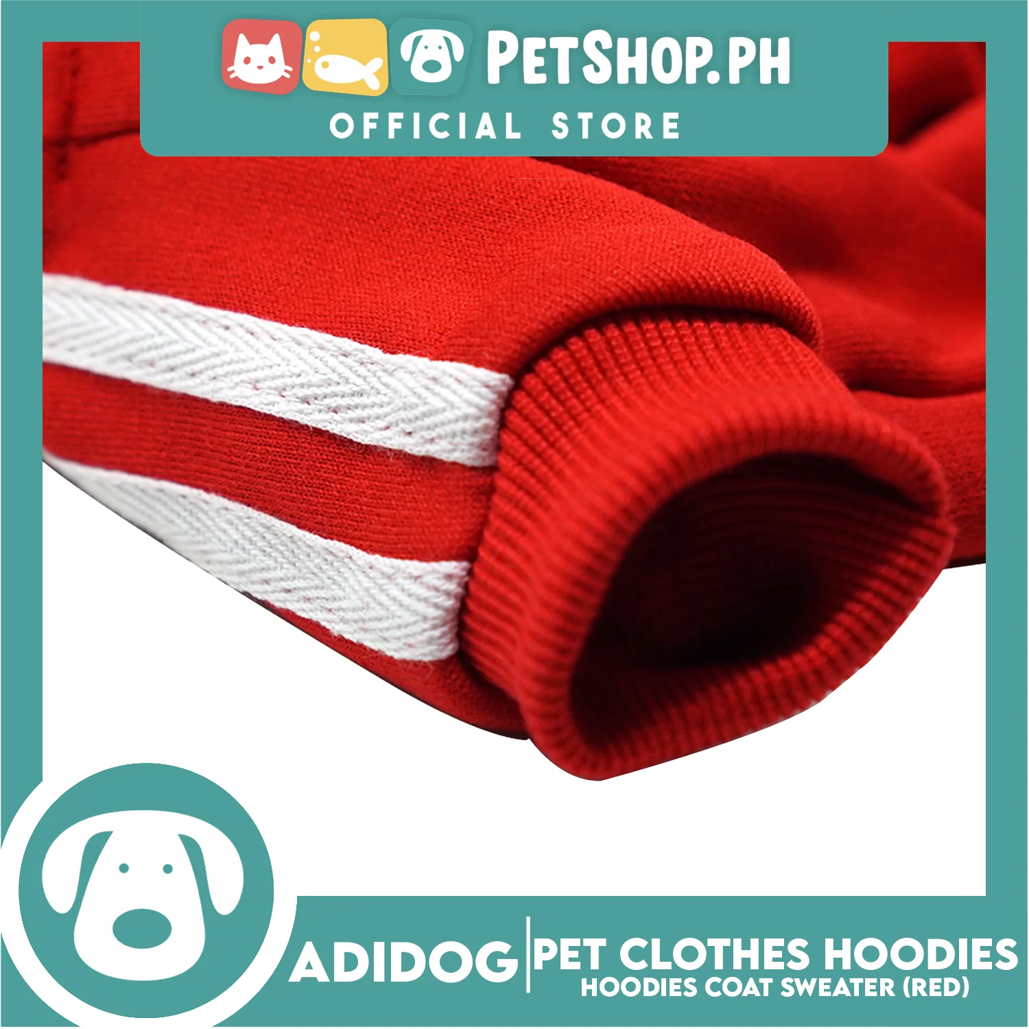 Adidog Pet Clothes Hoodies, Dog Winter Hoodies Apparel Puppy Warm Hoodies Coat Sweater (Red) Small - Image 7