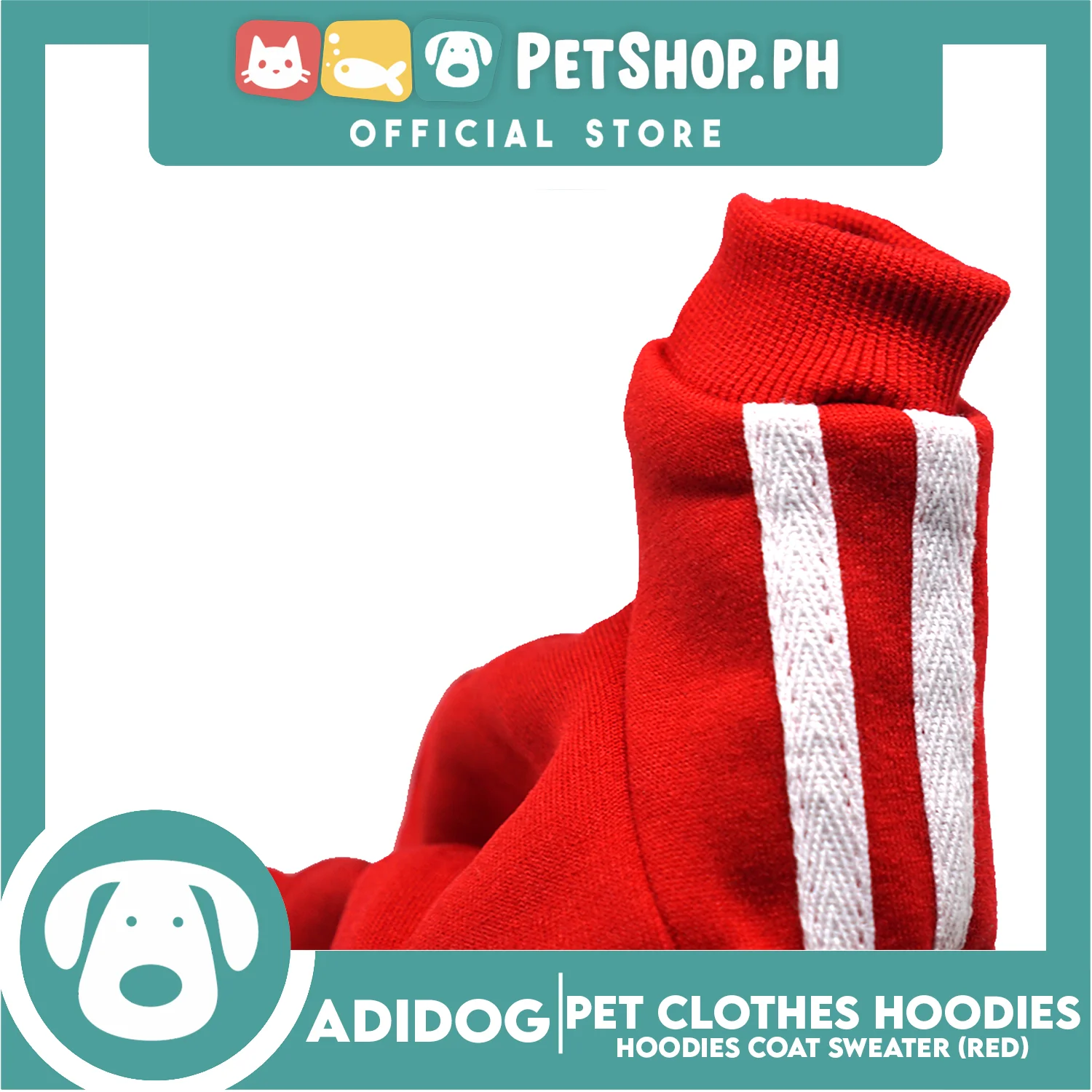Adidog Pet Clothes Hoodies, Dog Winter Hoodies Apparel Puppy Warm Hoodies Coat Sweater (Red) Small - Image 8