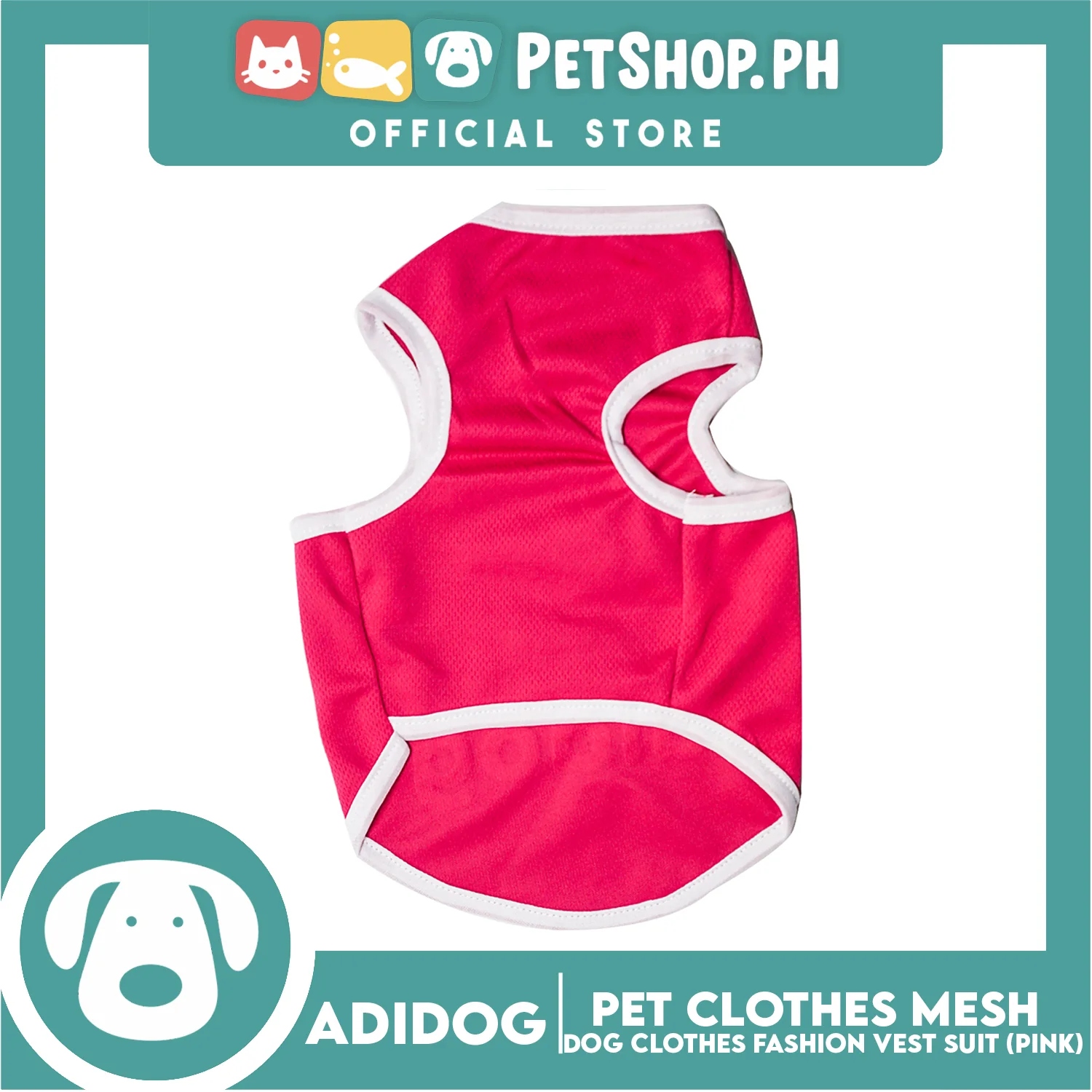 Adidog Pet Clothes Mesh Vet, Summer Dog Clothes, Breathable Mesh Vet, Dog Shirt, Pet Jersey, Fashion Vest Suit for Dogs (Pink) (Small) - Image 5