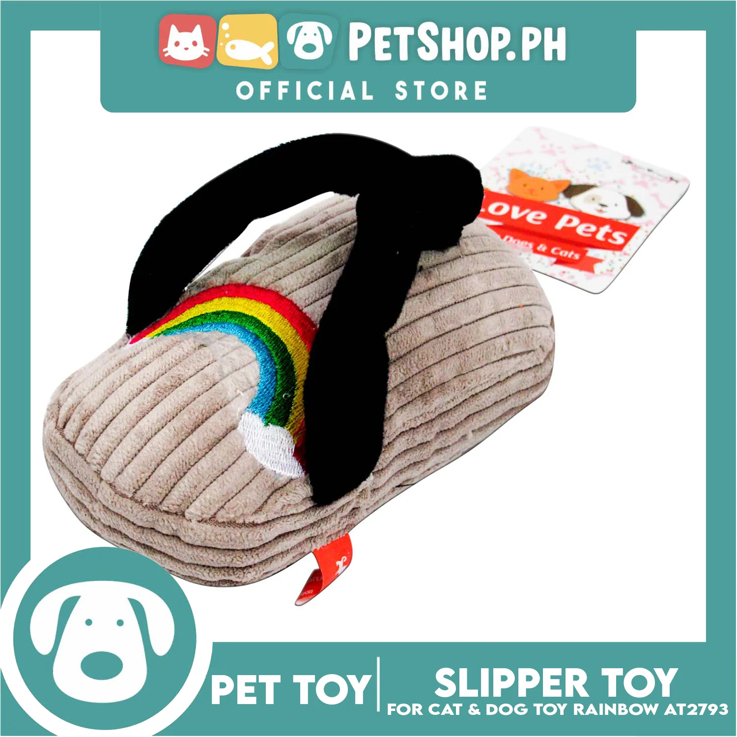 Amy Carol Slipper Toy Rainbow Design AT2793 For Cat And Dog - Image 2
