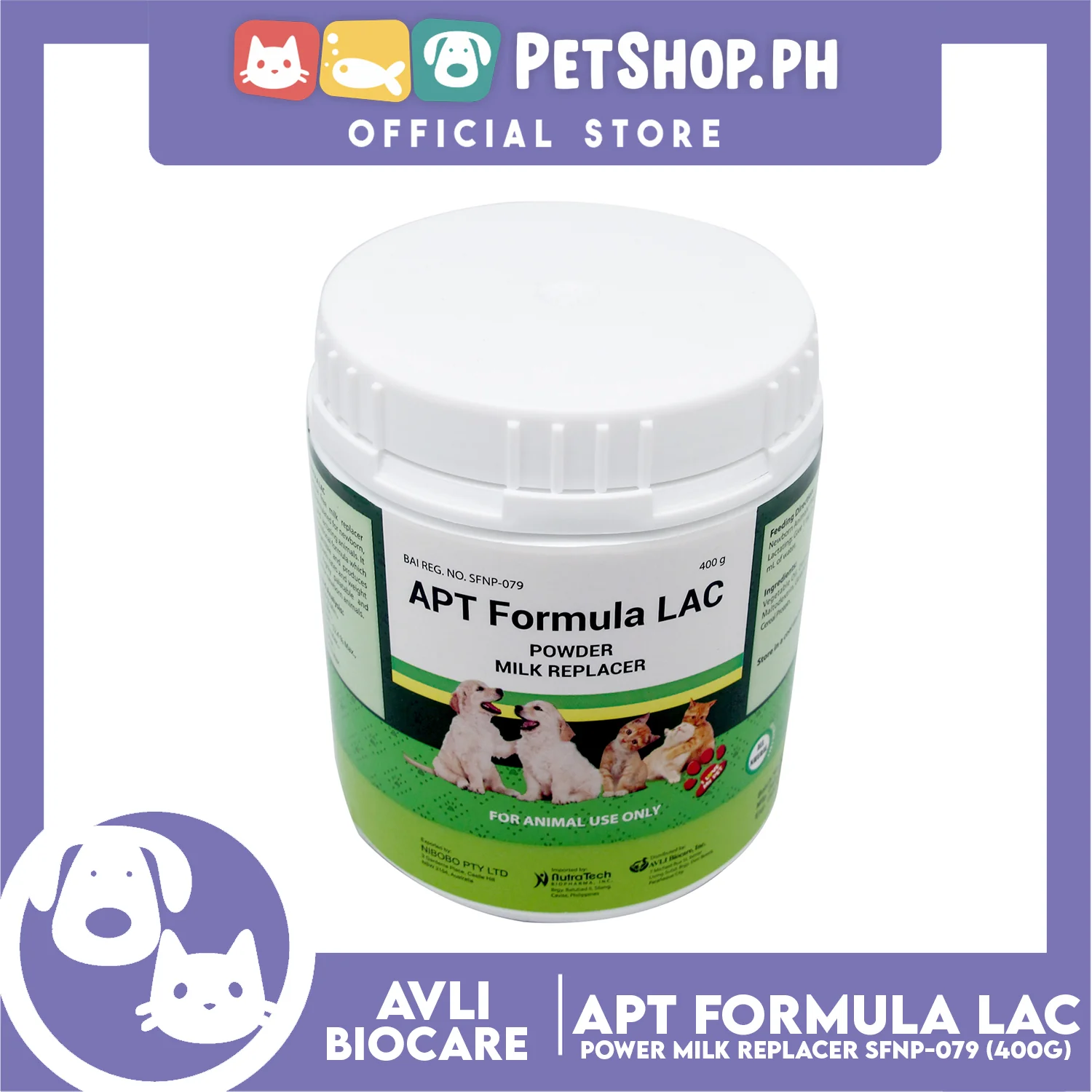 APT Formula LAC Powder Milk Replacer 400g For Newborn Animals, Pregnant and Lactating - Image 2