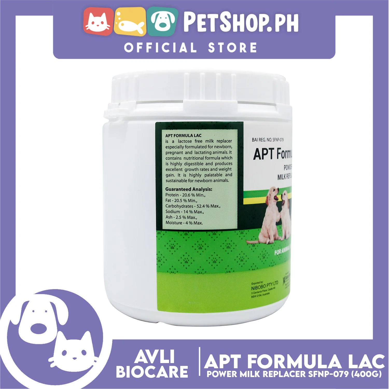 APT Formula LAC Powder Milk Replacer 400g For Newborn Animals, Pregnant and Lactating - Image 3