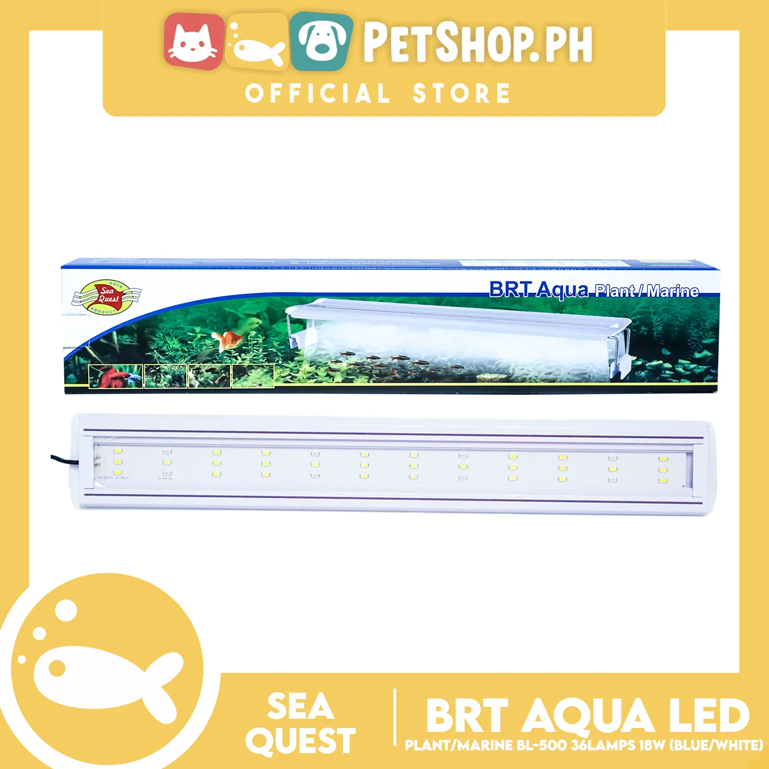 Aqua Sea Quest Product BRT Aqua Plant Marine (Blue/White) BL-500 50cm Lamp Size, 50-60cm Aquarium Size, Lamp Bead 36, 18W Power (15-20 Gallon) - Image 2