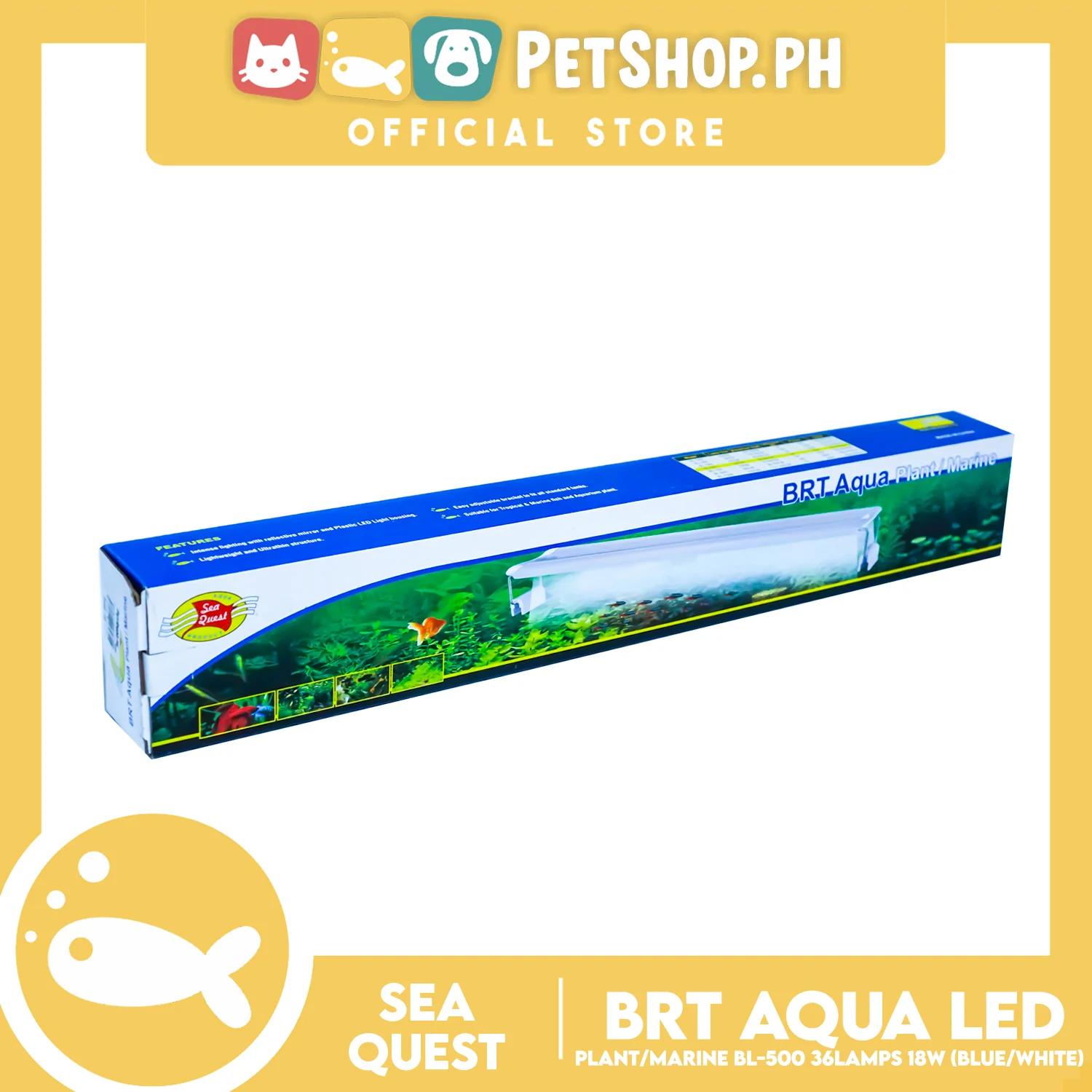 Aqua Sea Quest Product BRT Aqua Plant Marine (Blue/White) BL-500 50cm Lamp Size, 50-60cm Aquarium Size, Lamp Bead 36, 18W Power (15-20 Gallon) - Image 5