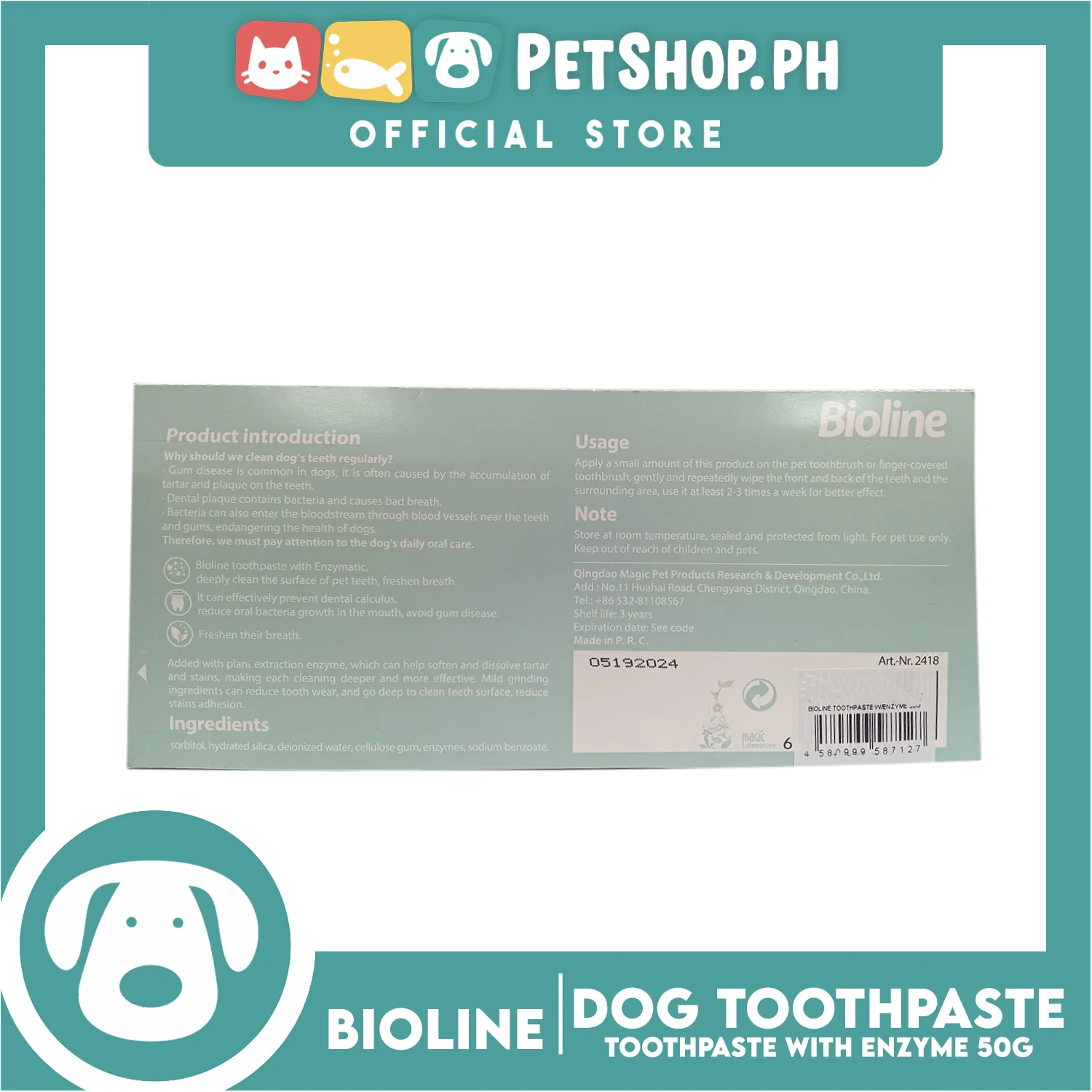 Bioline Toothpaste With Enzyme 50g For Pets Use Only - Image 3