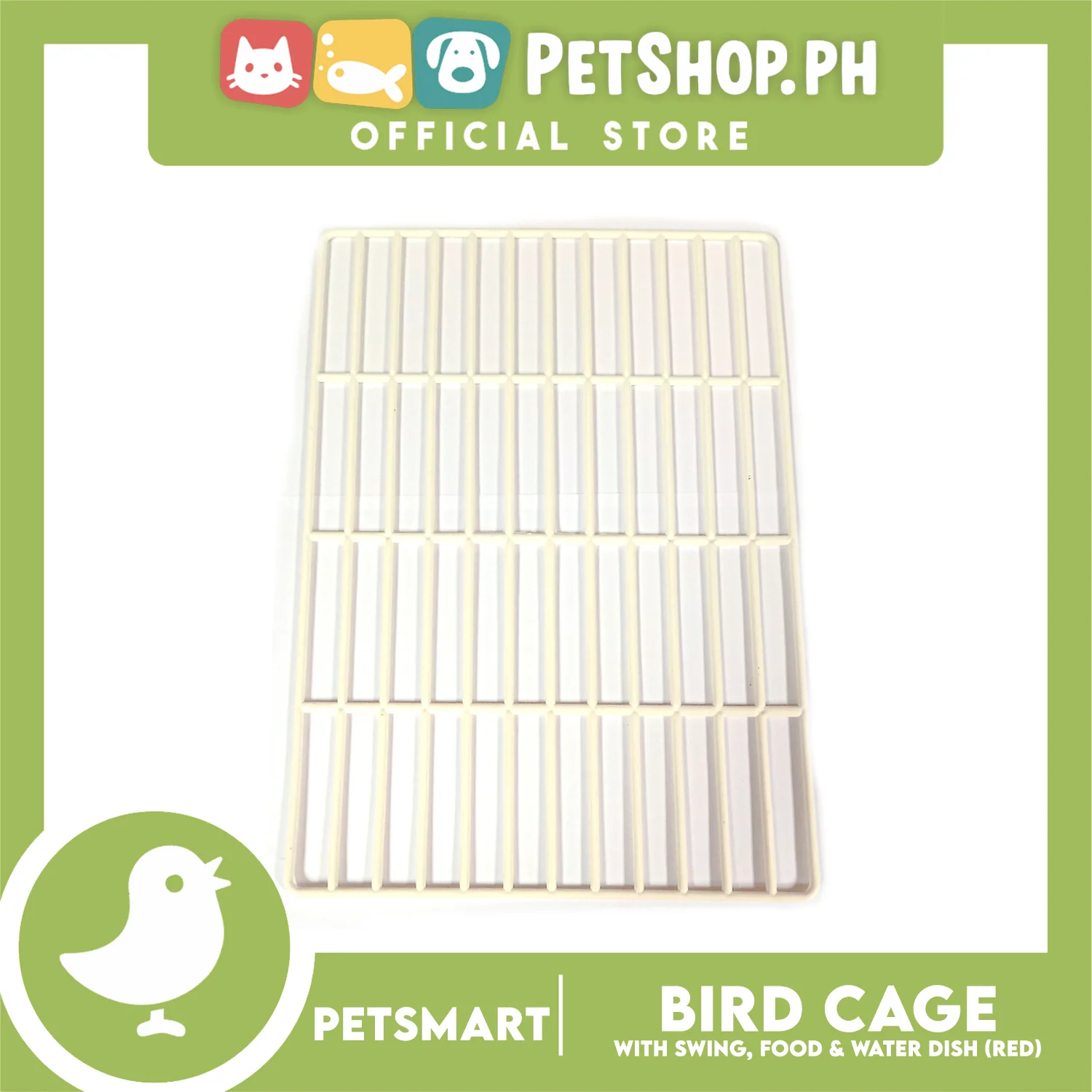 Bird Cage with Swing, Food and Water Dish (1000) Red Color, 30cm x 23cm x 40cm - Image 6