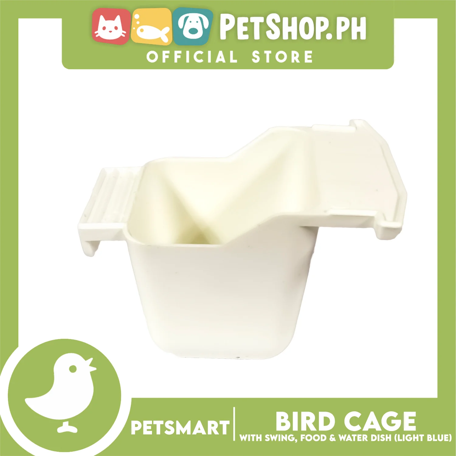 Bird Cage with Swing, Food and Water Dish (1001) Light Blue Color, 30cm x 23cm x 40cm - Image 6