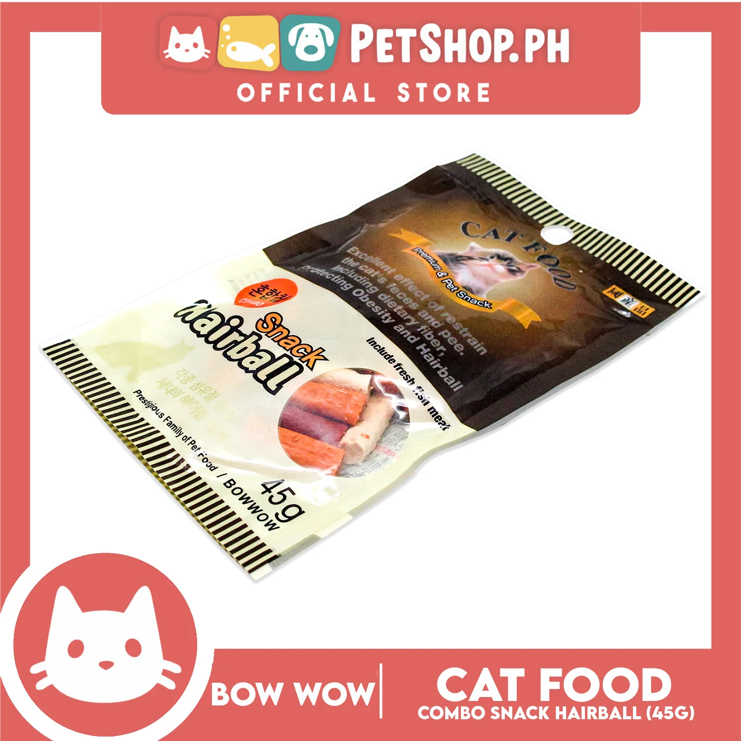 Bowwow Hairball Cat Combo Jerky (2150) 45g - Image 2