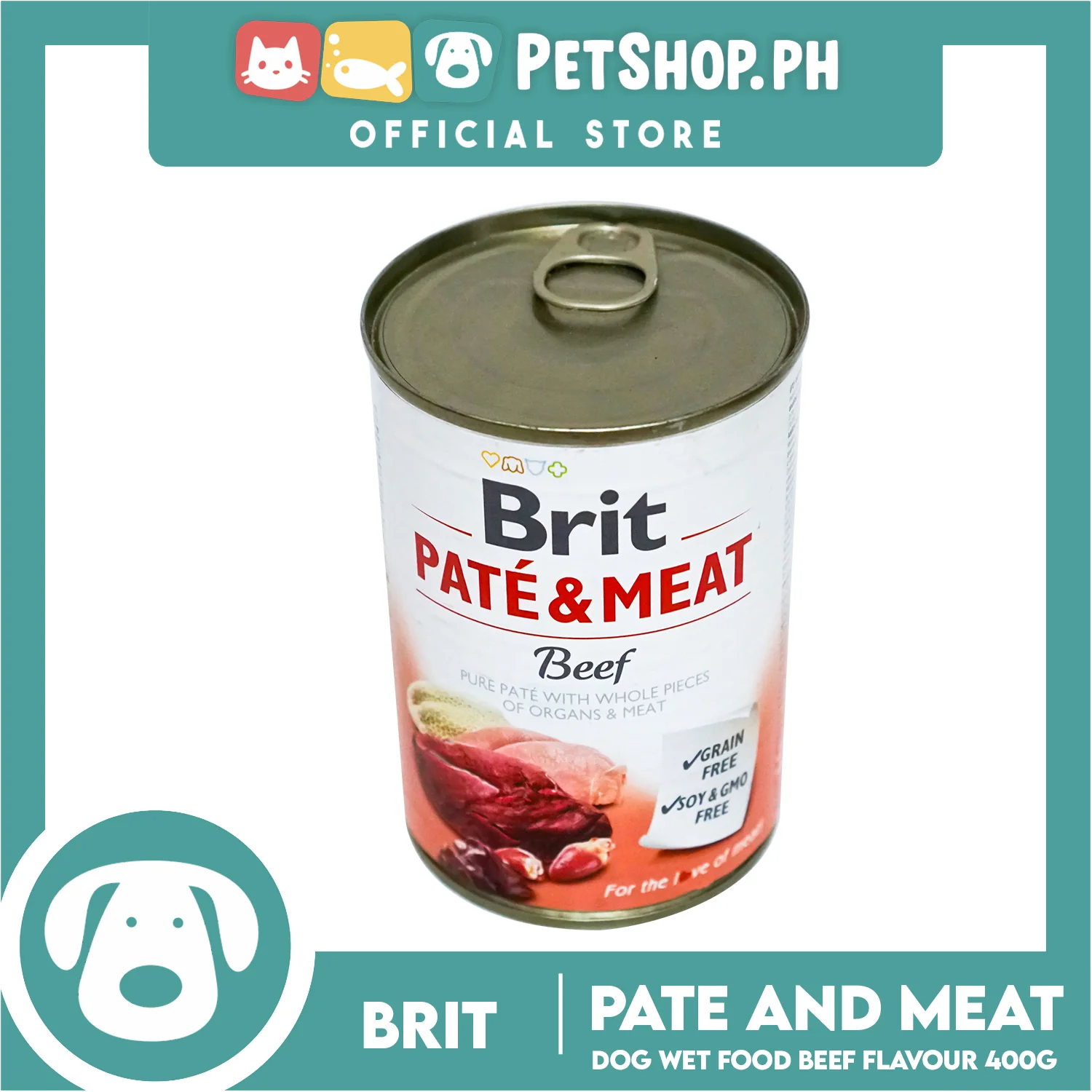 Brit Pate and Meat Grain-Free Beef 400g Dog Wet Food - Image 3