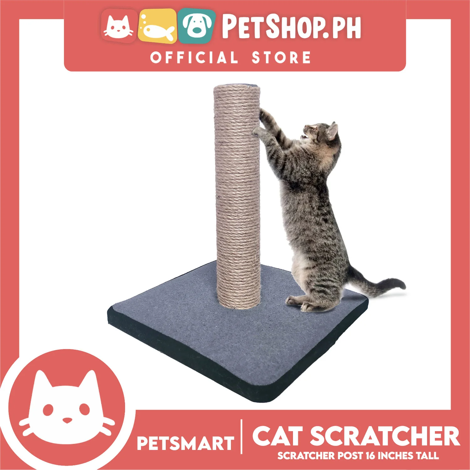 Cat Scratcher Post 16 Inches Tall (FKD140) Premium Basics Kitten Scratcher Sisal Scratch, Pet Furniture Cats, Cats Climbing Tower, Pet Cats Scratcher - Image 2