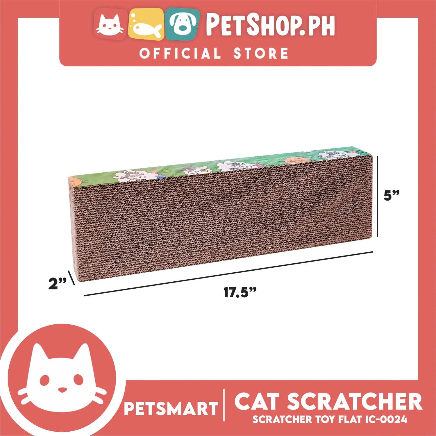Cat Scratcher Toy Corrugated Cardboard Flat Shape flat IC-0024 - Image 3