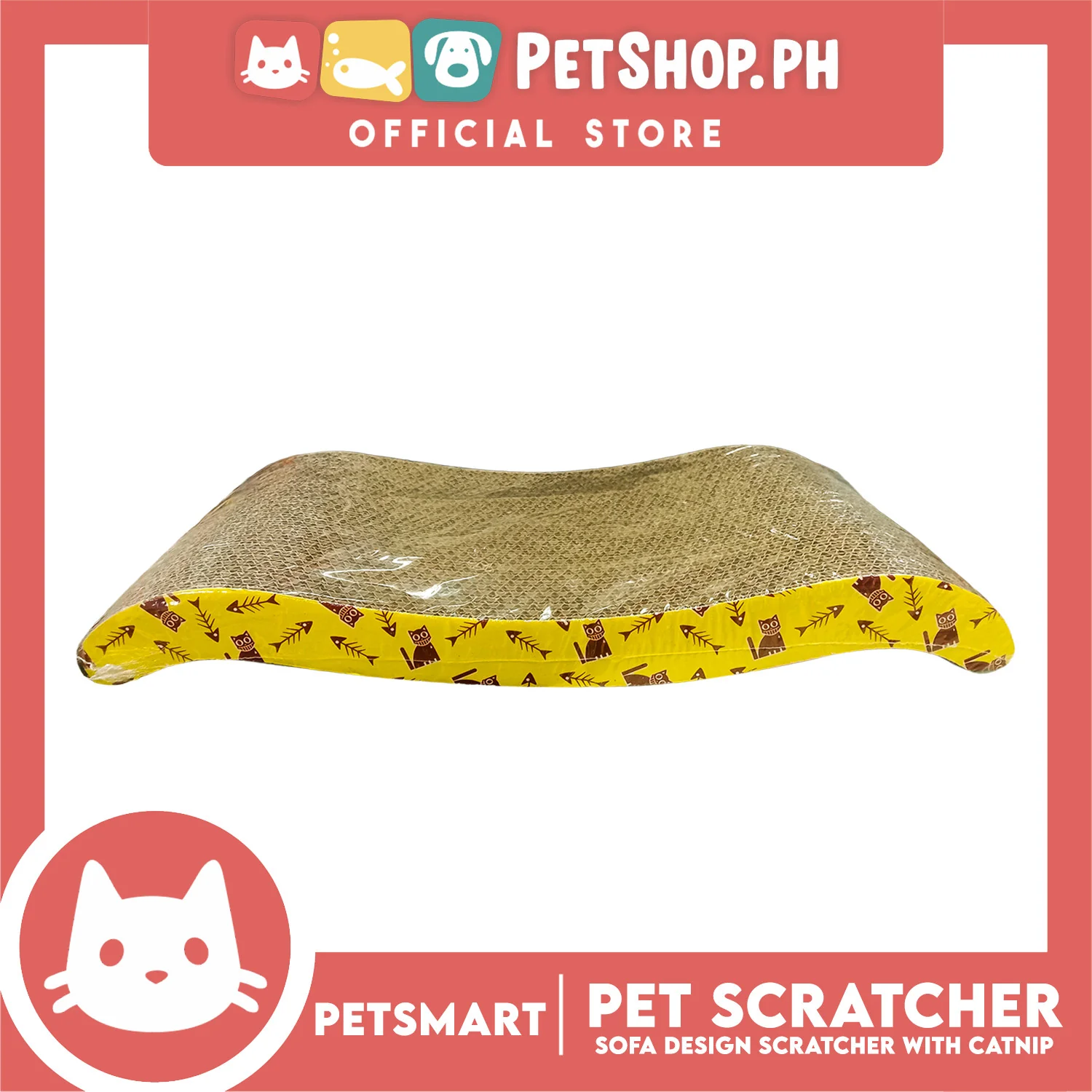 Cat Scrather Toy Sofa Design with Catnip 45cm x 20cm - Image 4