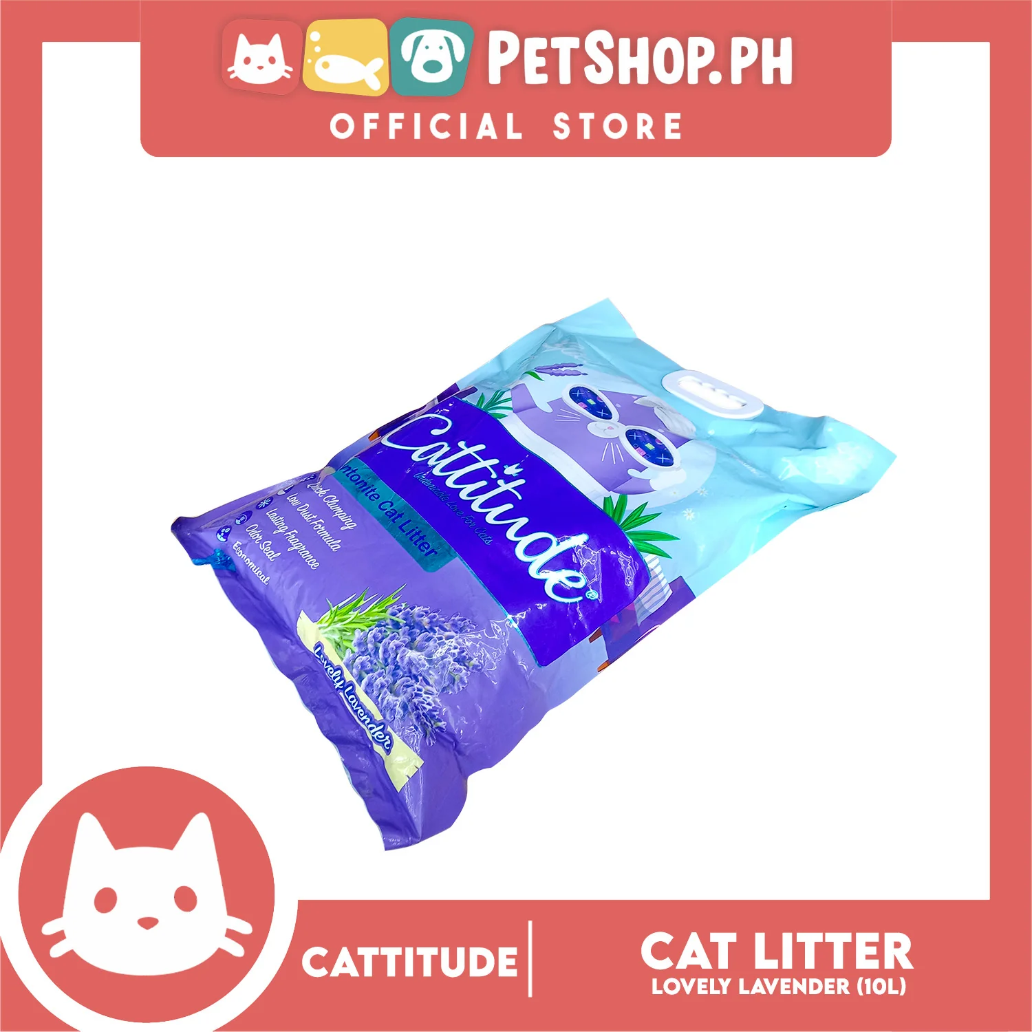 Cattitude Bentonite Cat Litter (Lovely Lavender) Quick Clumping 10 Liters - Image 3