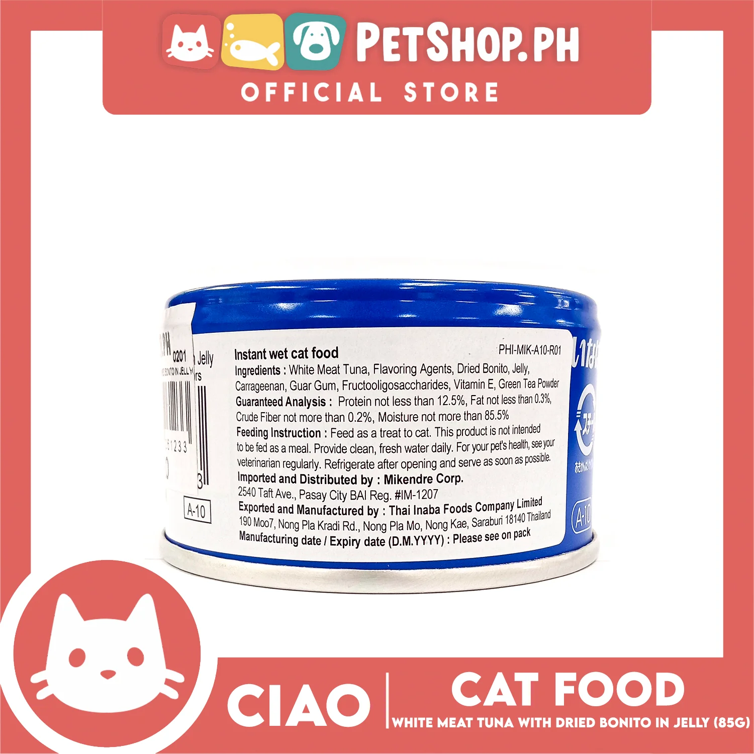 Ciao White Meat Tuna With Dried Bonito In Jelly Flavor 85g (A-10) Cat Wet Food, Cat Canned Food - Image 6