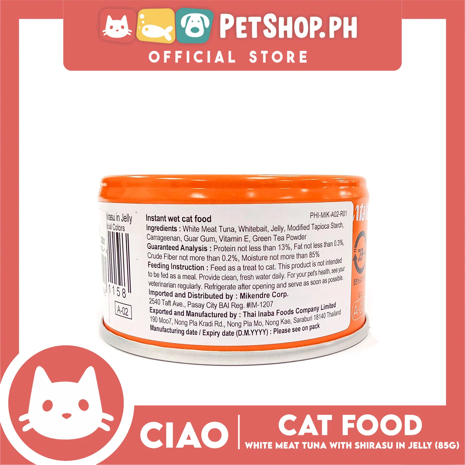 Ciao White Meat Tuna With Shirasu In Jelly Flavor 85g (A-02) Cat Wet Food, Cat Canned Food - Image 6