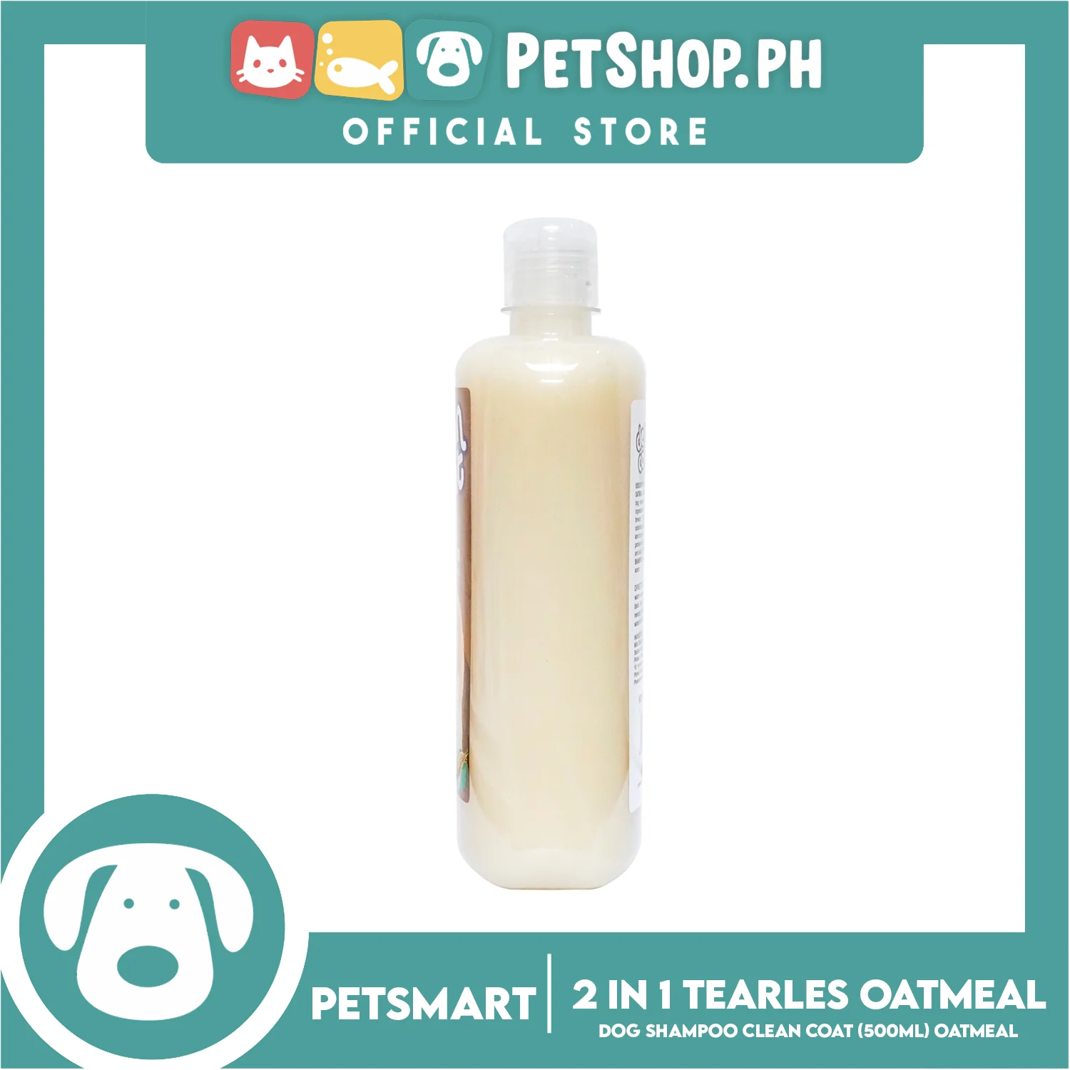 Clean Coat 2 in 1 Tearless Oatmeal With Wheat Protein And Aloe Vera 500ml Dog Shampoo - Image 3