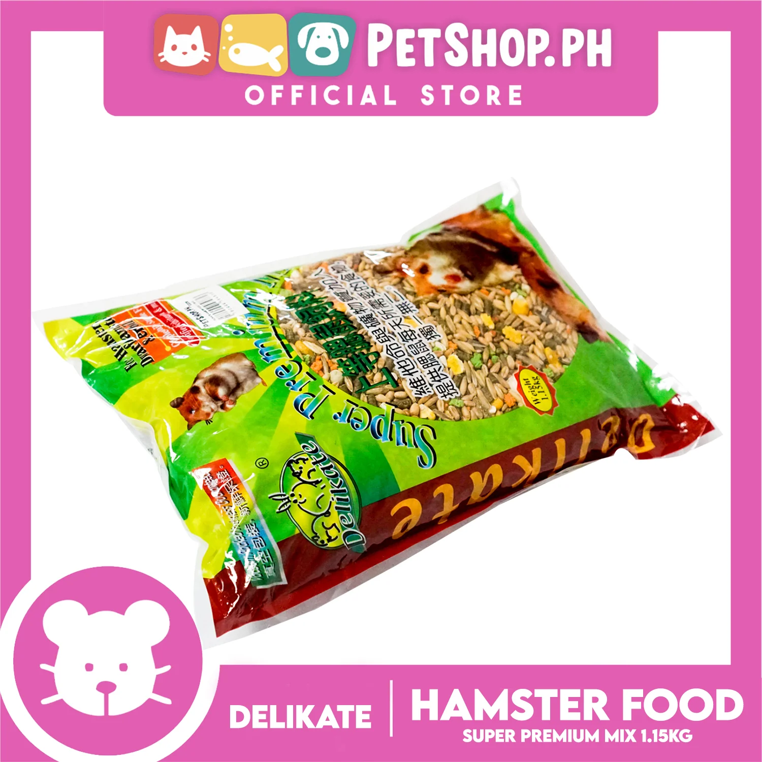 Delikate Super Premium Mix Hamster Food 1.15kg Also For Dwarf Hamster And Gerbil, Complete Daily Staple Food, Fortified With Vitamin And Mineral - Image 5