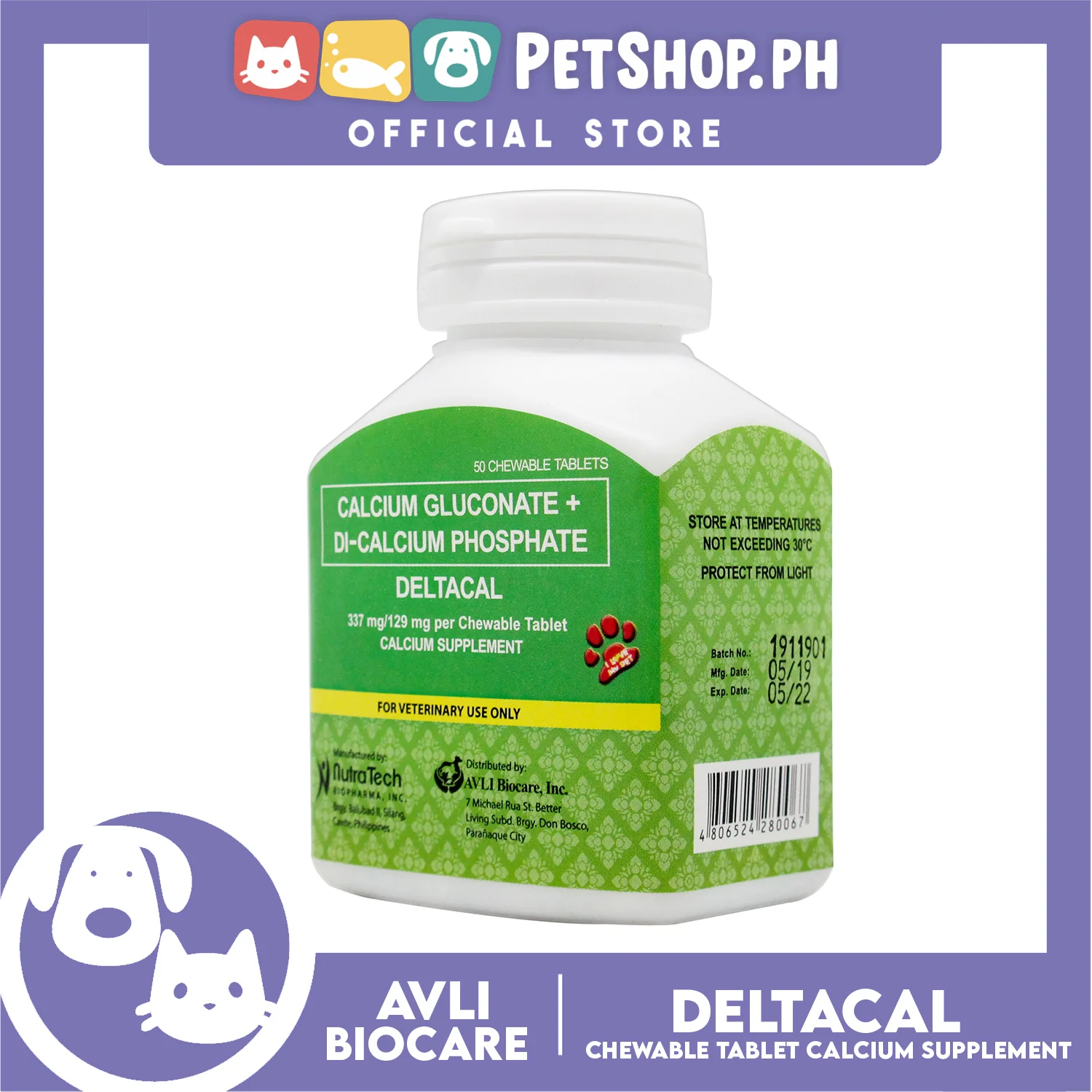 Deltacal Chewable Tablet Calcium Supplement 50 Tablets - Image 3