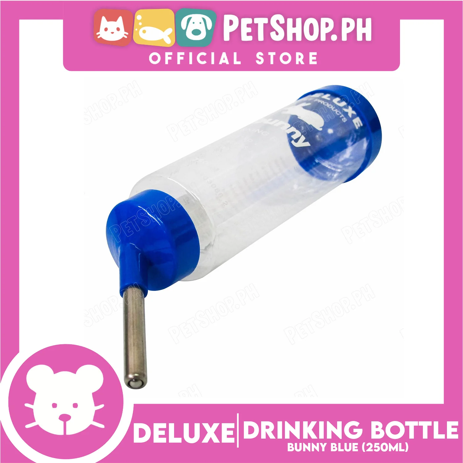Deluxe Bunny Drinking Bottle Blue 250ml - Image 2