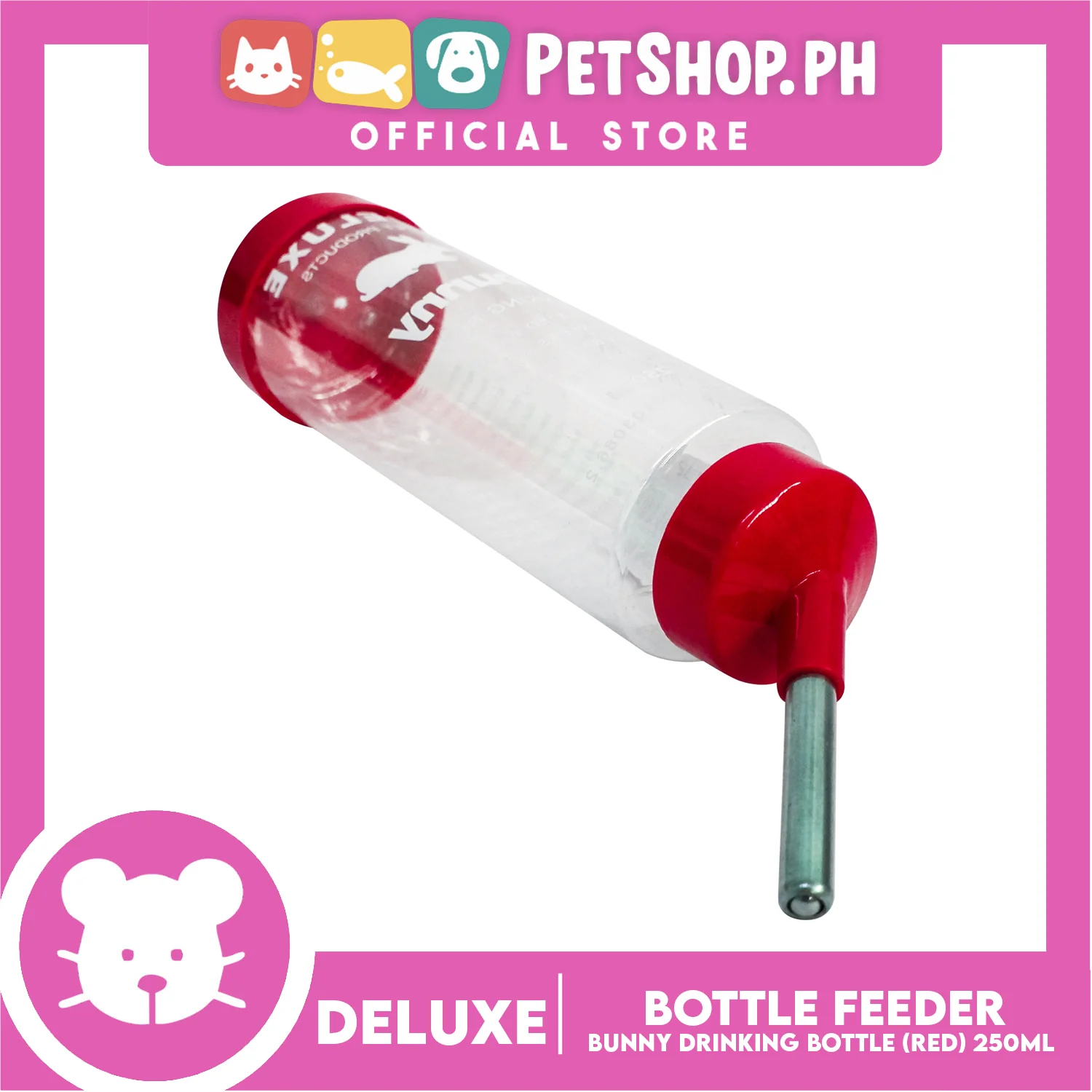 Deluxe Bunny Drinking Bottle Red 250ml - Image 2