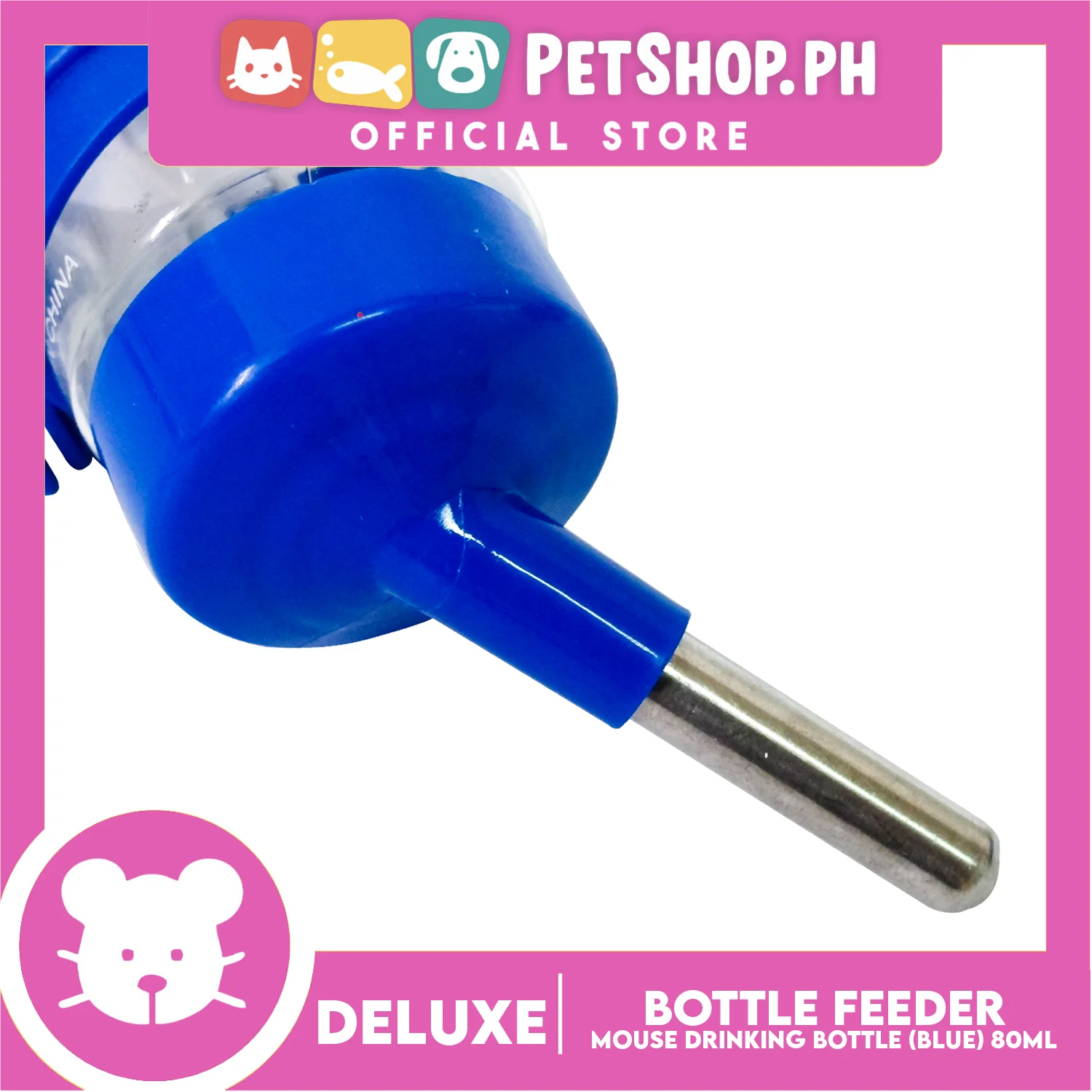 Deluxe Mouse Drinking Bottle Blue 80ml - Image 3