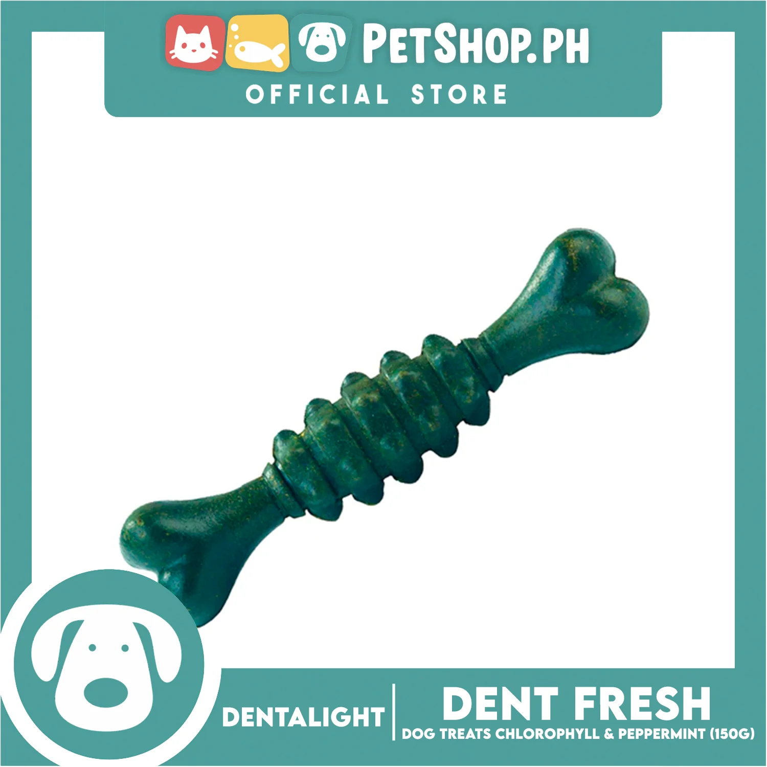 Dentalight Dent Fresh 360° Toothbrush Peppermint Fresh Breath Dog Treats 18s 150g - Image 2