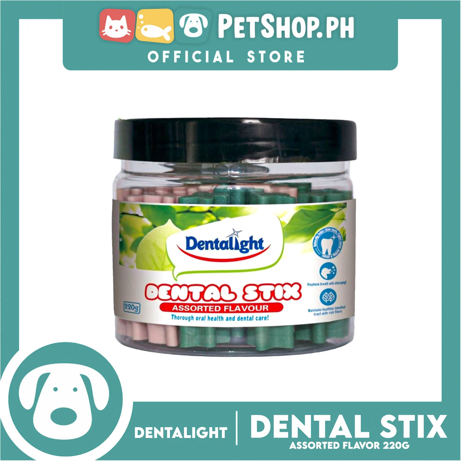Dentalight Dental Stix (Assorted Flavor) Dog Treats for Oral Health and Dental Care 220g - Image 2