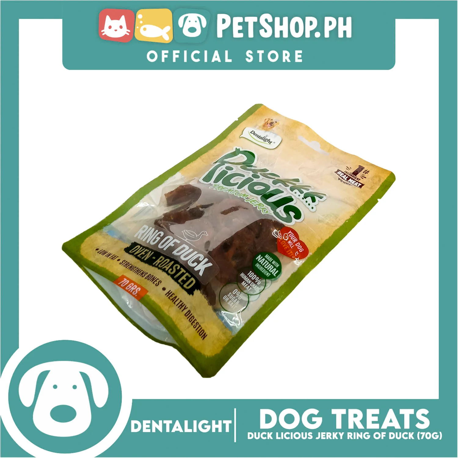 Dentalight Duckkk Licious Premium Jerky (Ring of Duck) Oven-roasted 70grams - Image 4