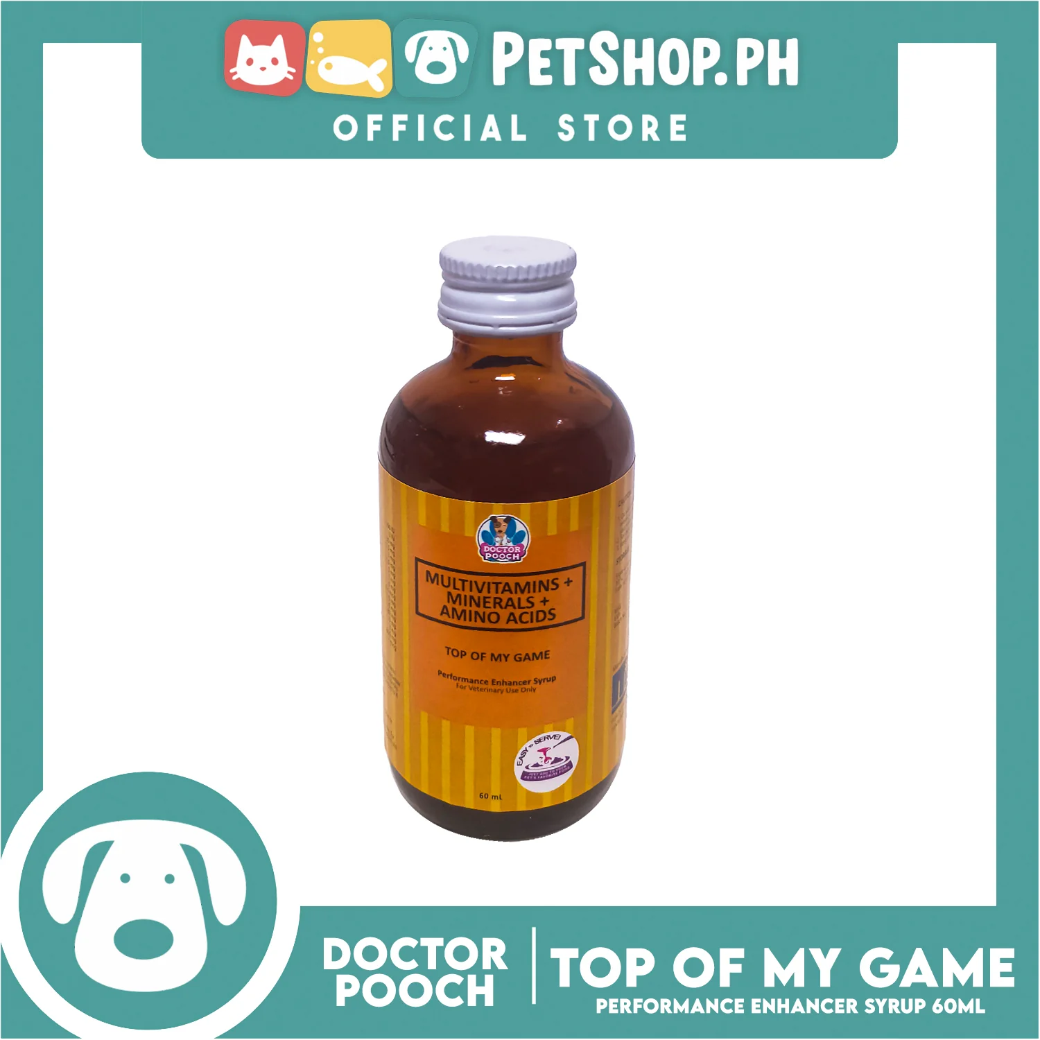 Doctor Pooch Multivitamins, Mineral And Amino Acids 60ml (Top Of My Game) Performance Enhancer Syrup For Your Pets - Image 2