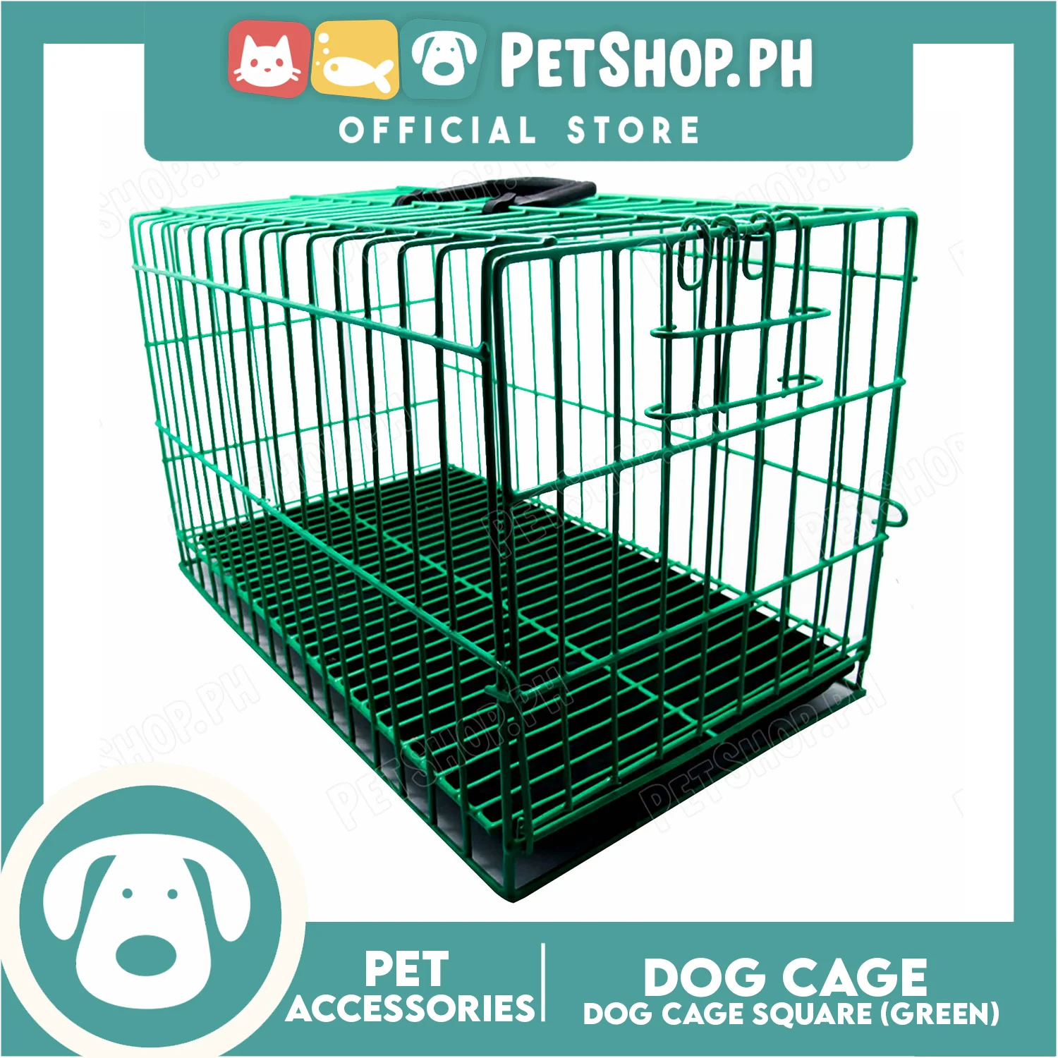 Dog Cage Large Square Green - Image 2