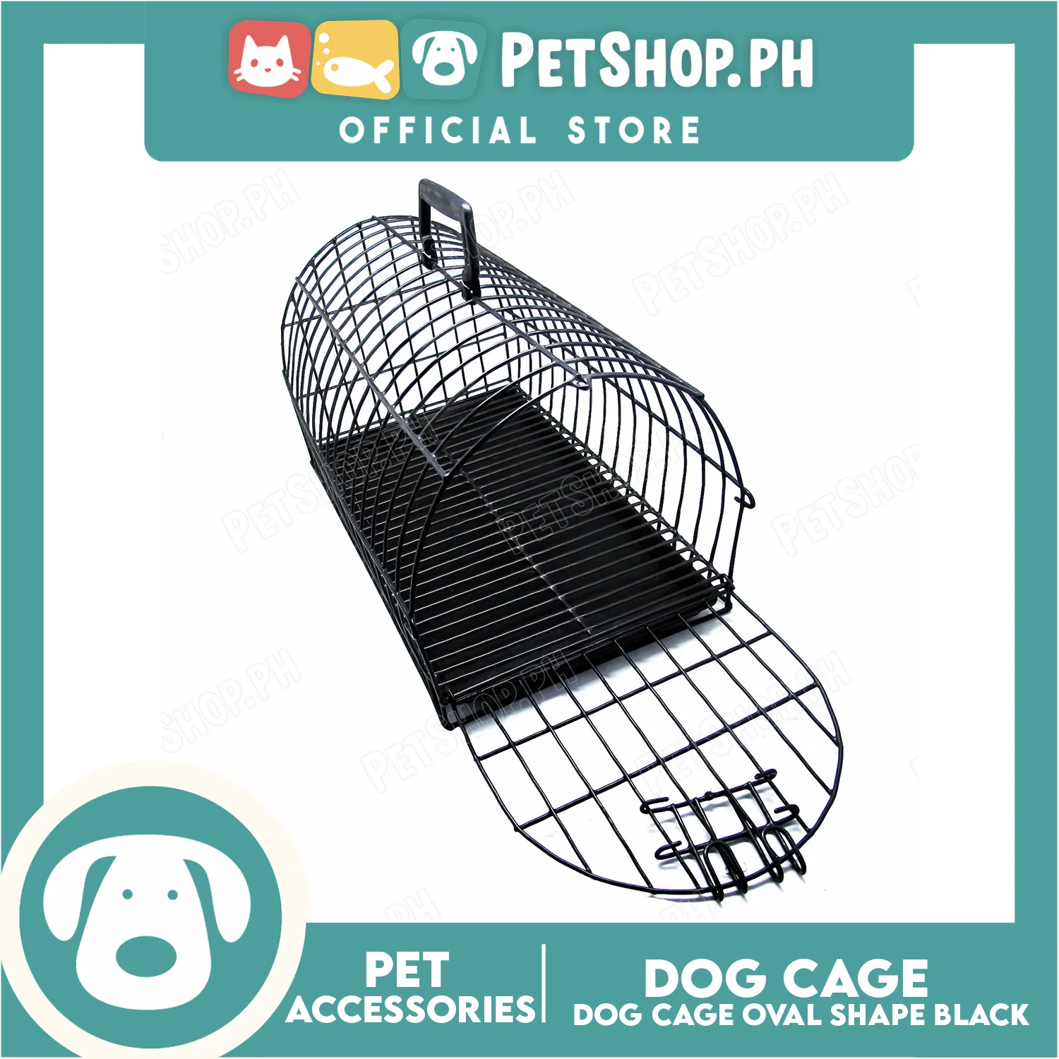 Dog Cage Medium Oval Black - Image 3