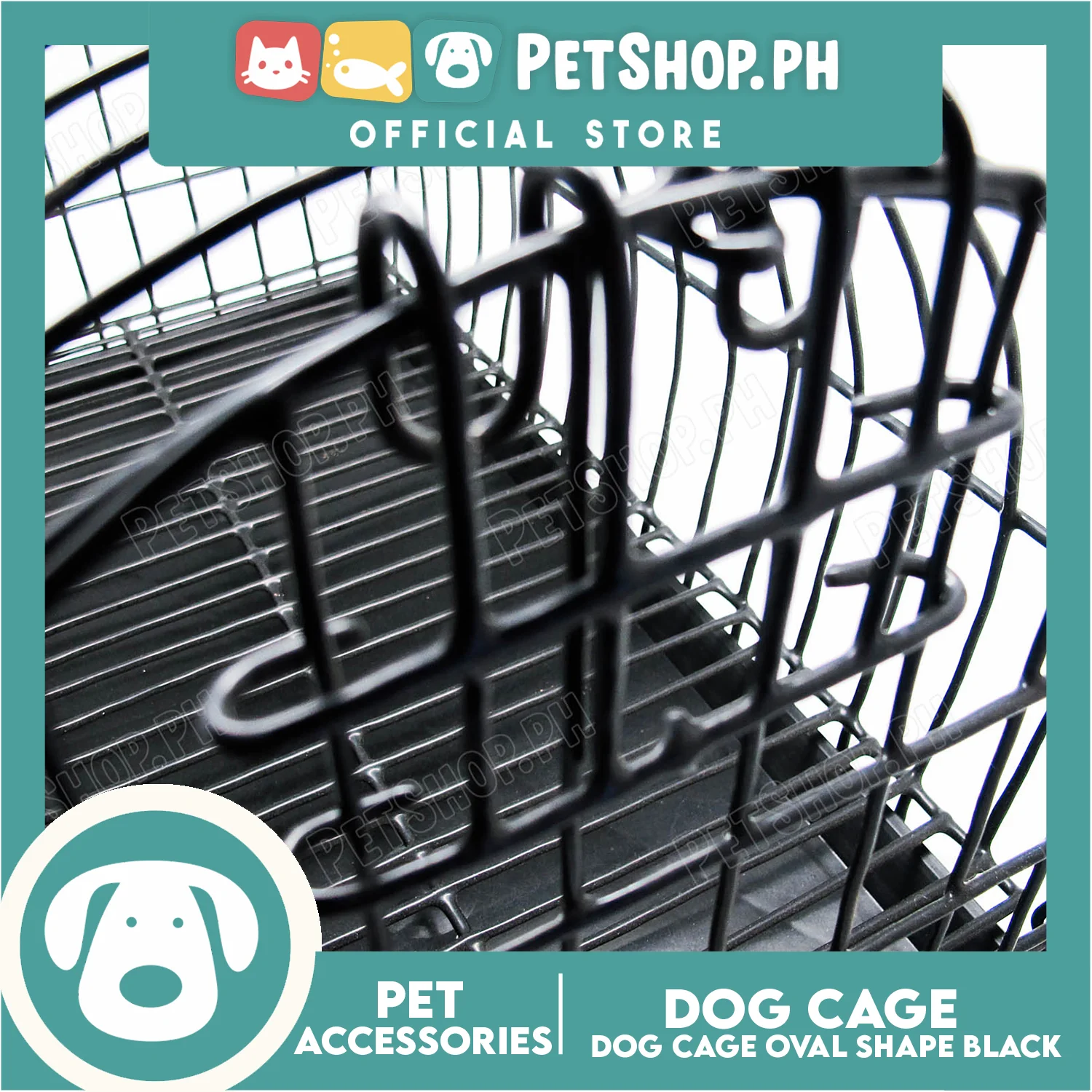 Dog Cage Small Oval Black - Image 4