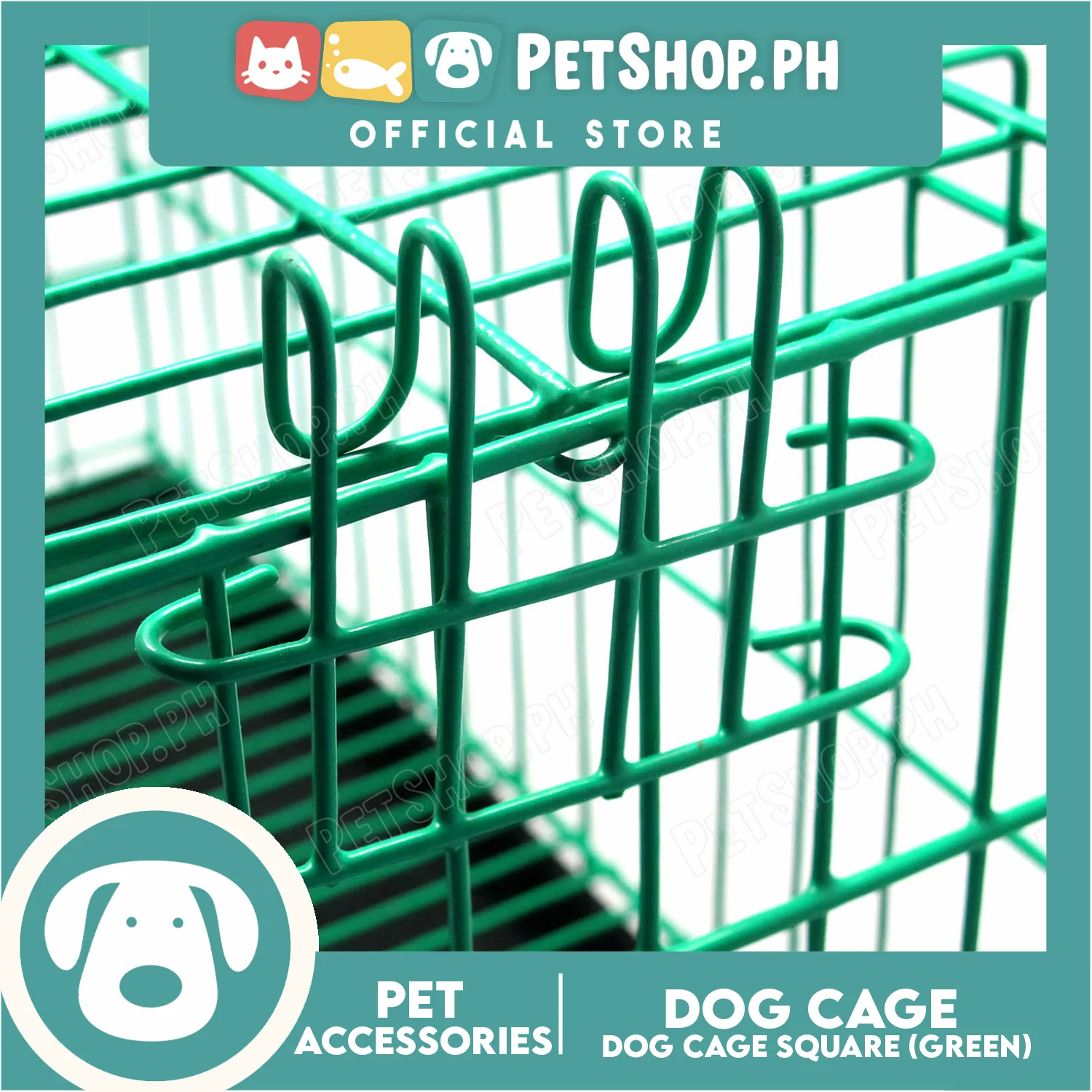 Dog Cage Small Square Green - Image 4