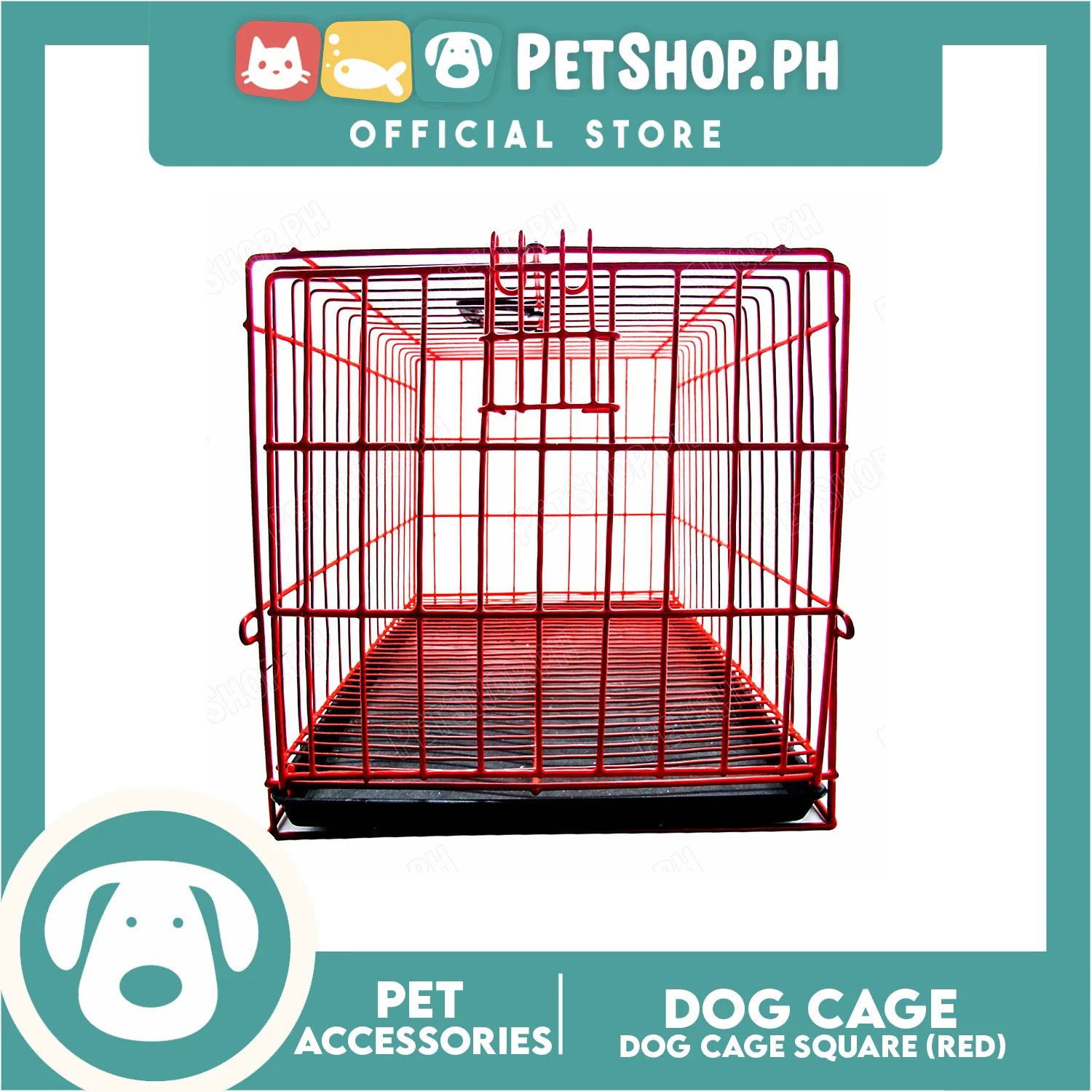 Dog Cage Extra Large Square Red - Image 2